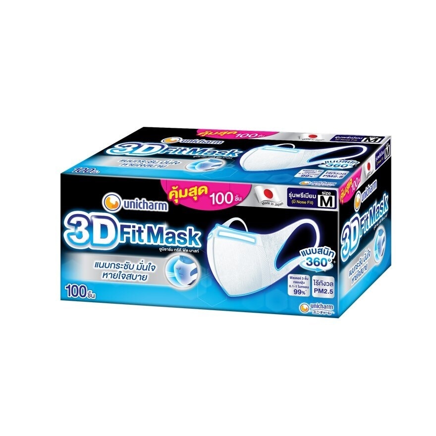 Unicharm 3D Mask Adult Size M 100'S