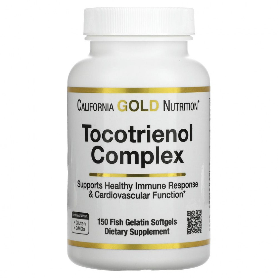 California Gold Nutrition, комплекс токотриенолов, витамин Е и смешанные токотриенолы, 150 капсул из рыбьего желатина