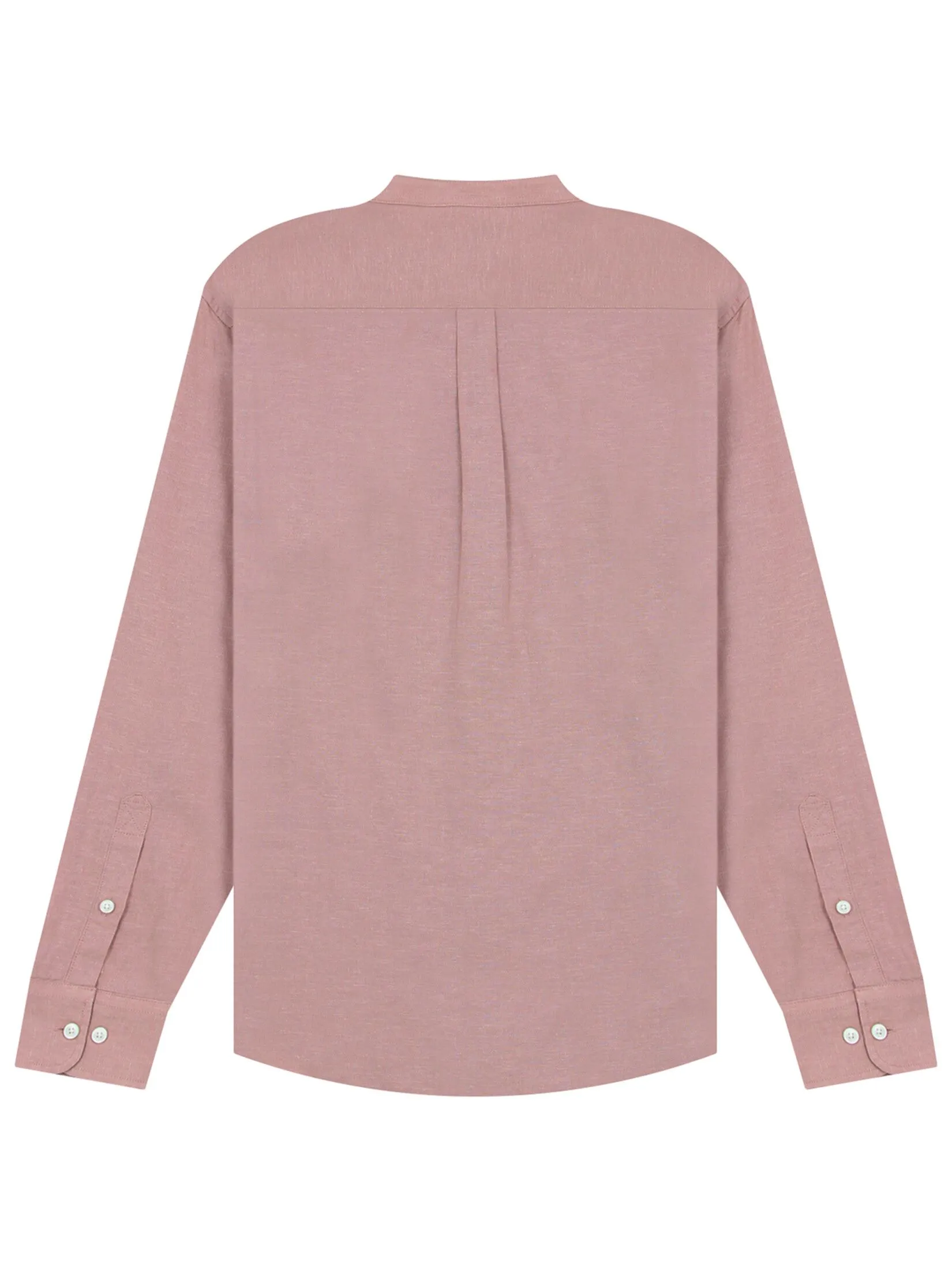 GIORDANO Men's Long-sleeved Linen Shirt Coral Red