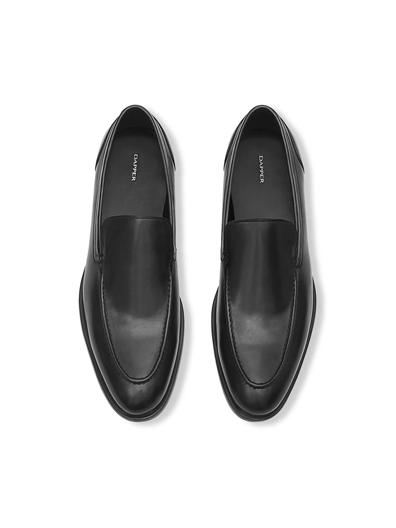 DAPPER DAPPER Plain Toe Loafers Black