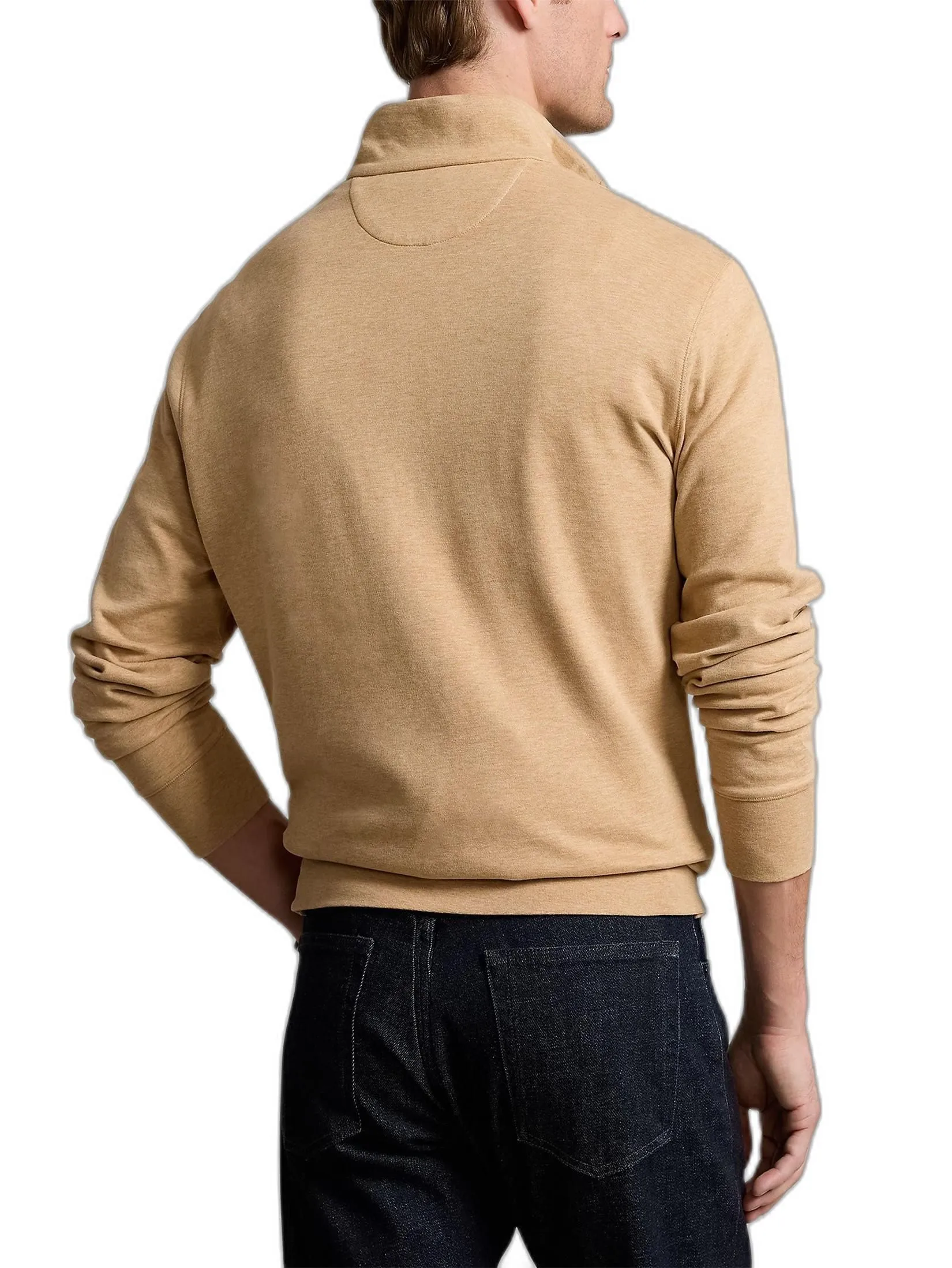 POLO RALPH LAUREN Men Pullover-Luxury Jersey Quarter-Zip Pullover MNPOKNI16824032-Medium Beige-260
