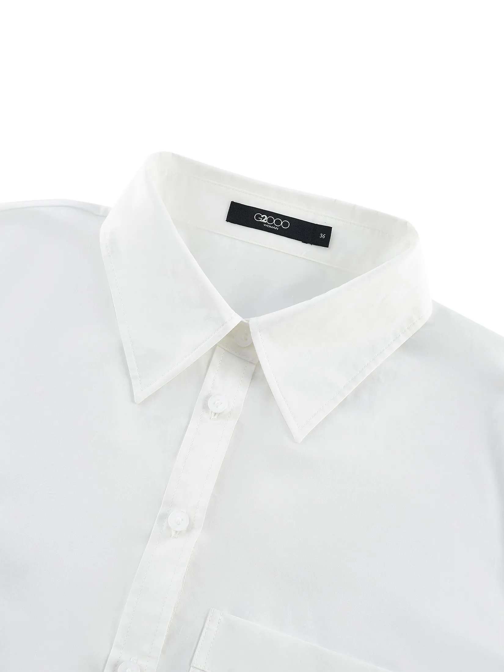 G2000 Women Clothing Cotton Short Sleeve Casual Shirt  Relaxed Fit - Off-White