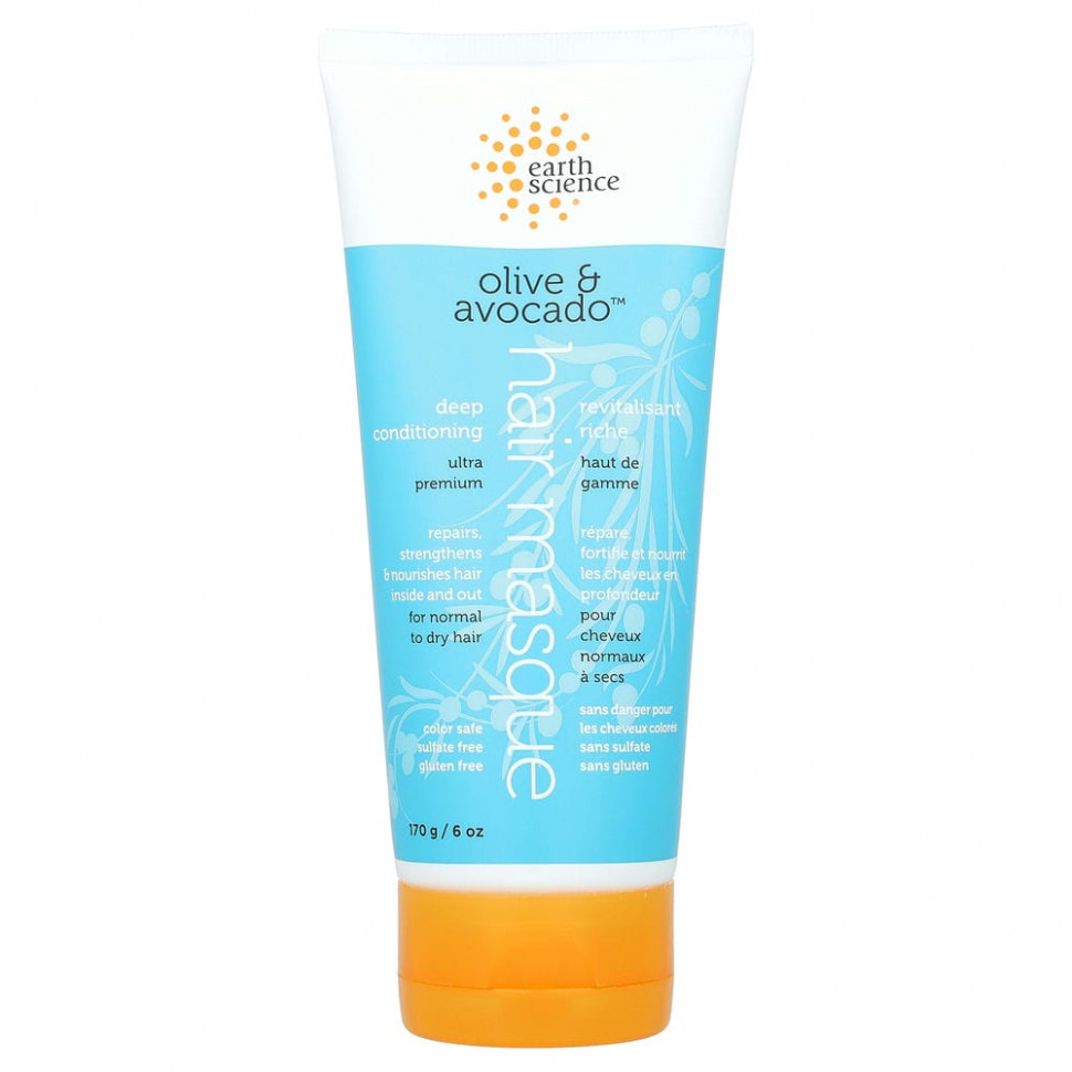 Earth Science, Глубокое восстановление, маска для волос, Olive & Avocado, 170 г - ERS-17500-170 г