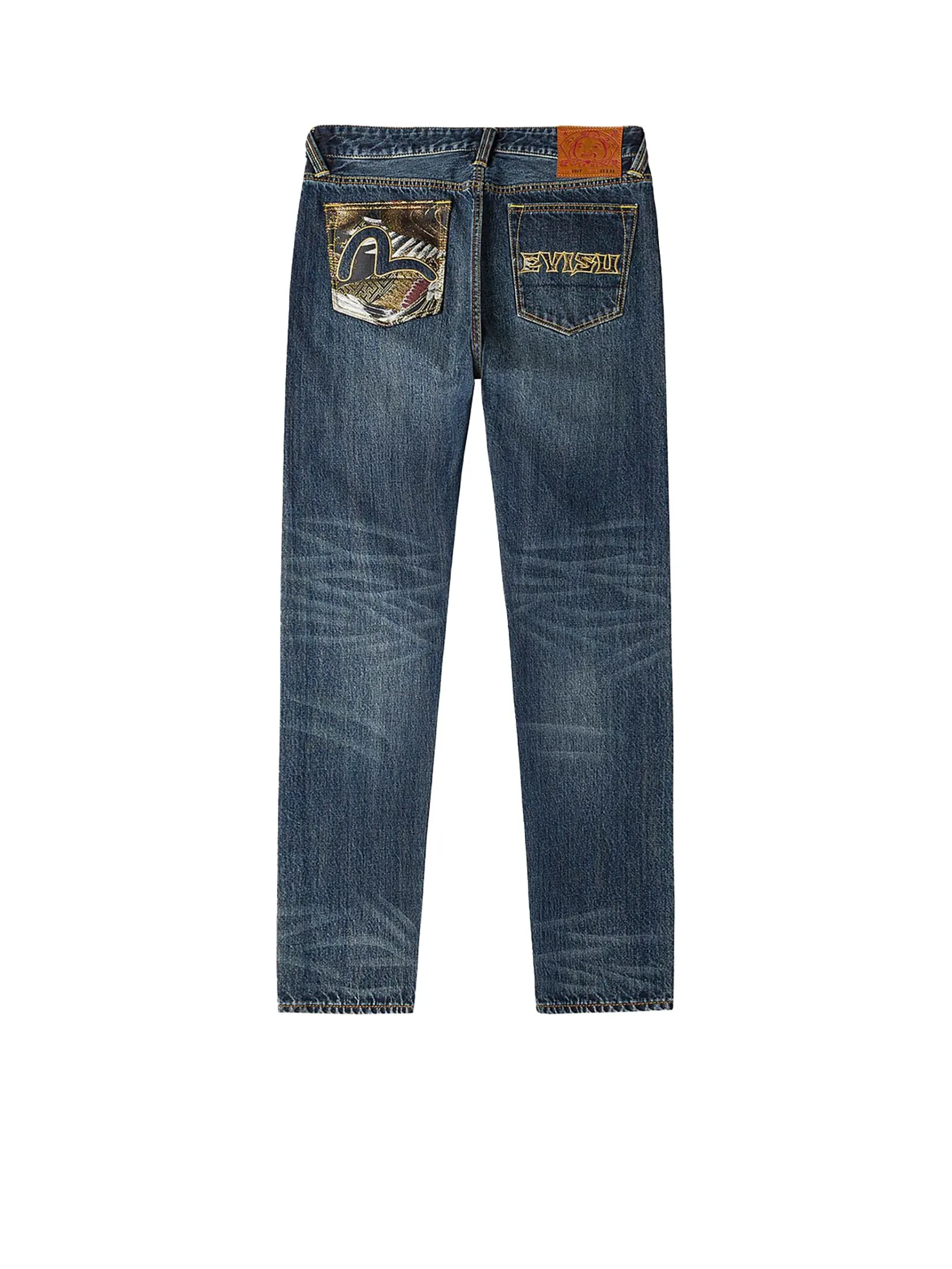 EVISU Men Jeans Brocade Patch Pocket Carrot Fit #2017 Navy Size - 31 EU