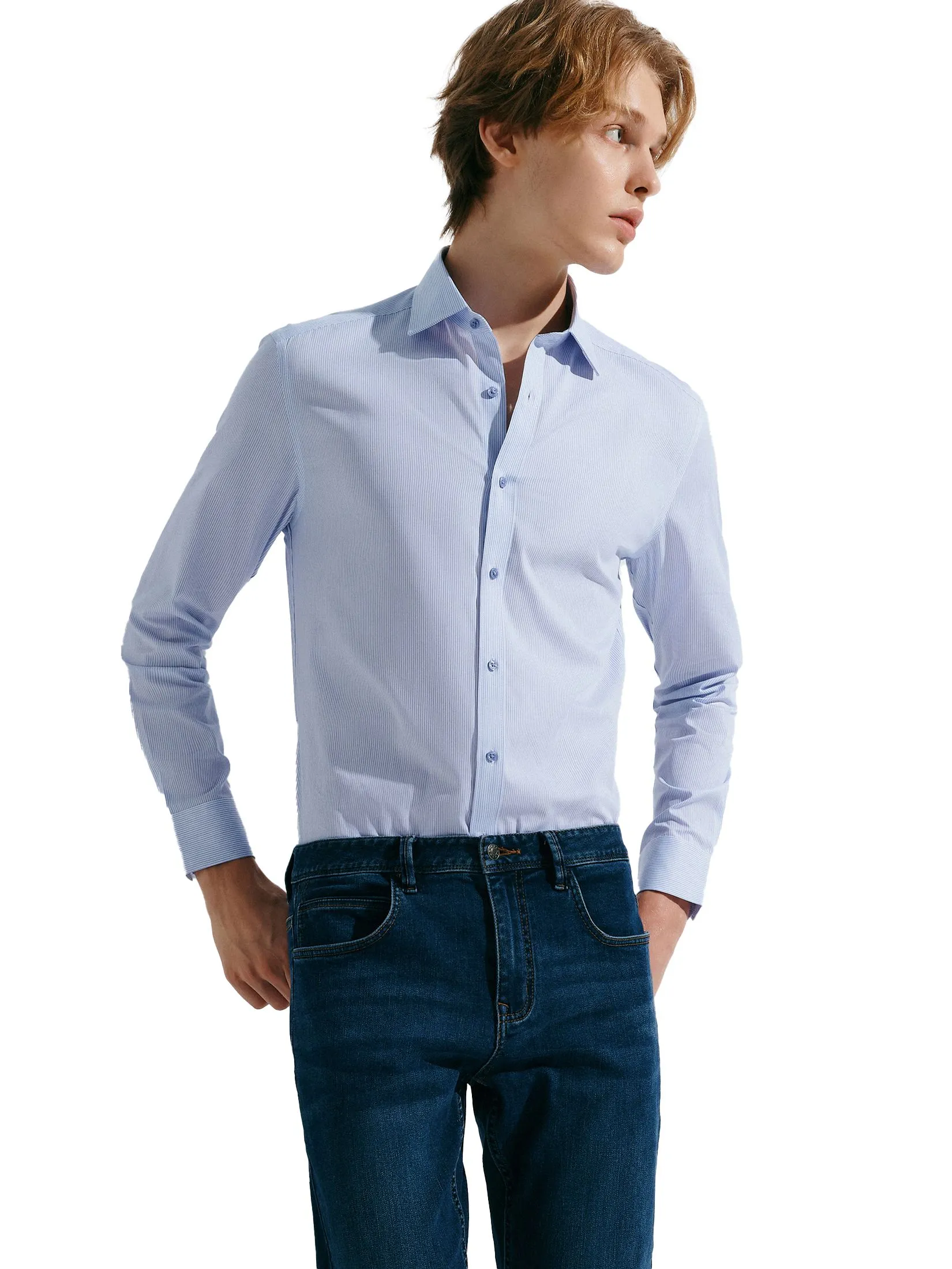 G2000 Men Clothing Wrinkle Free Formal Shirt  Smart Fit - Blue