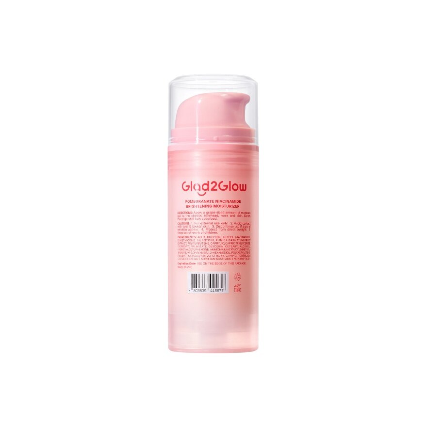 Glad2Glow Moisturizer Pomegranate Niacinamide Brightening 100 G.