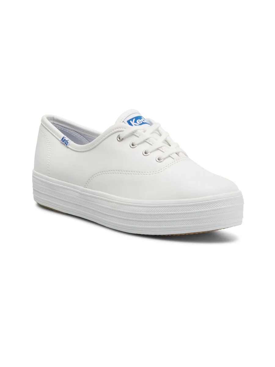 KEDS White The Platform Leather