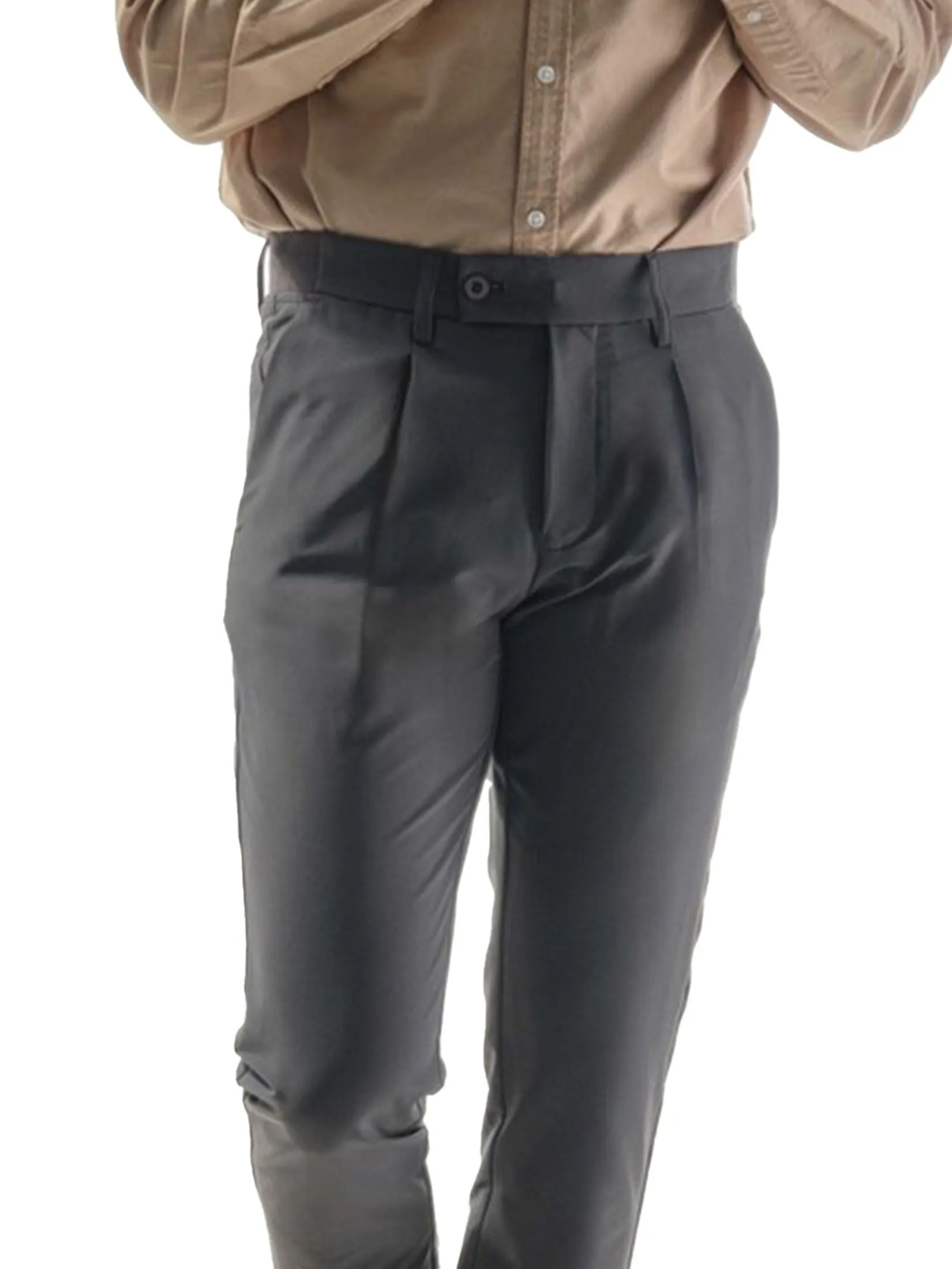 ERA-WON Men's  Cropped Skinny pants Golf fabric  Dark Grey