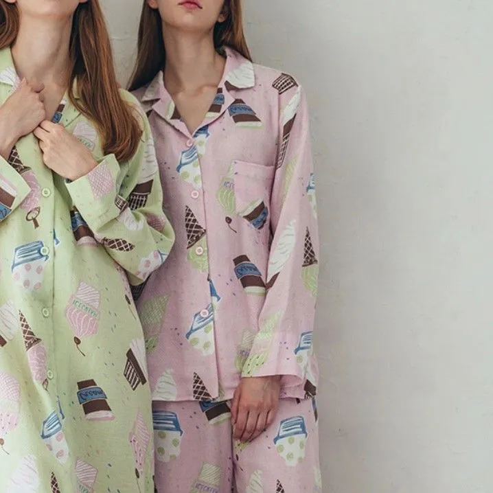 SKINN INTIMATE Pink Rayon-Cotton Pajamas Set (Made in Korea)