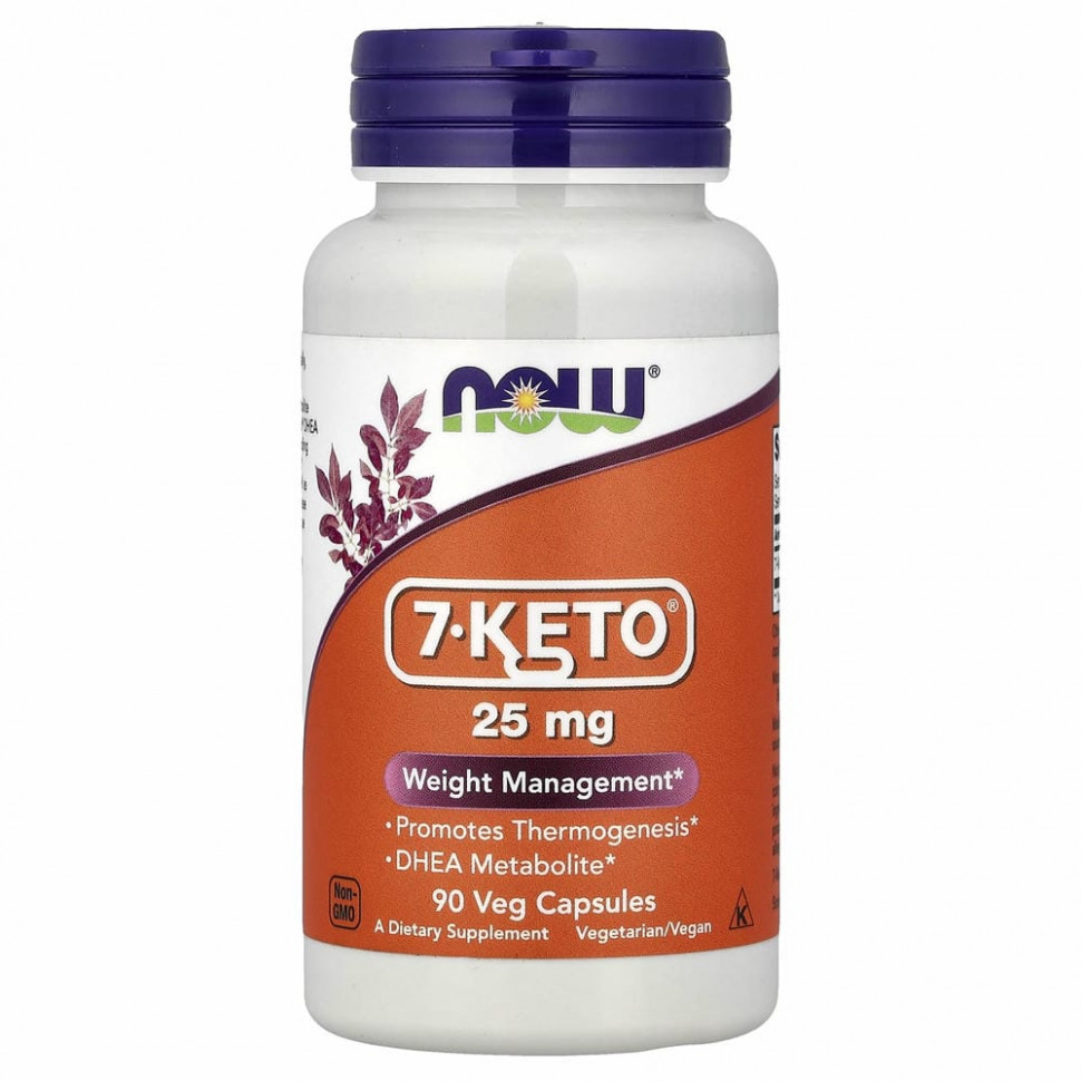 NOW Foods, 7-KETO, 25 мг, 90 растительных капсул