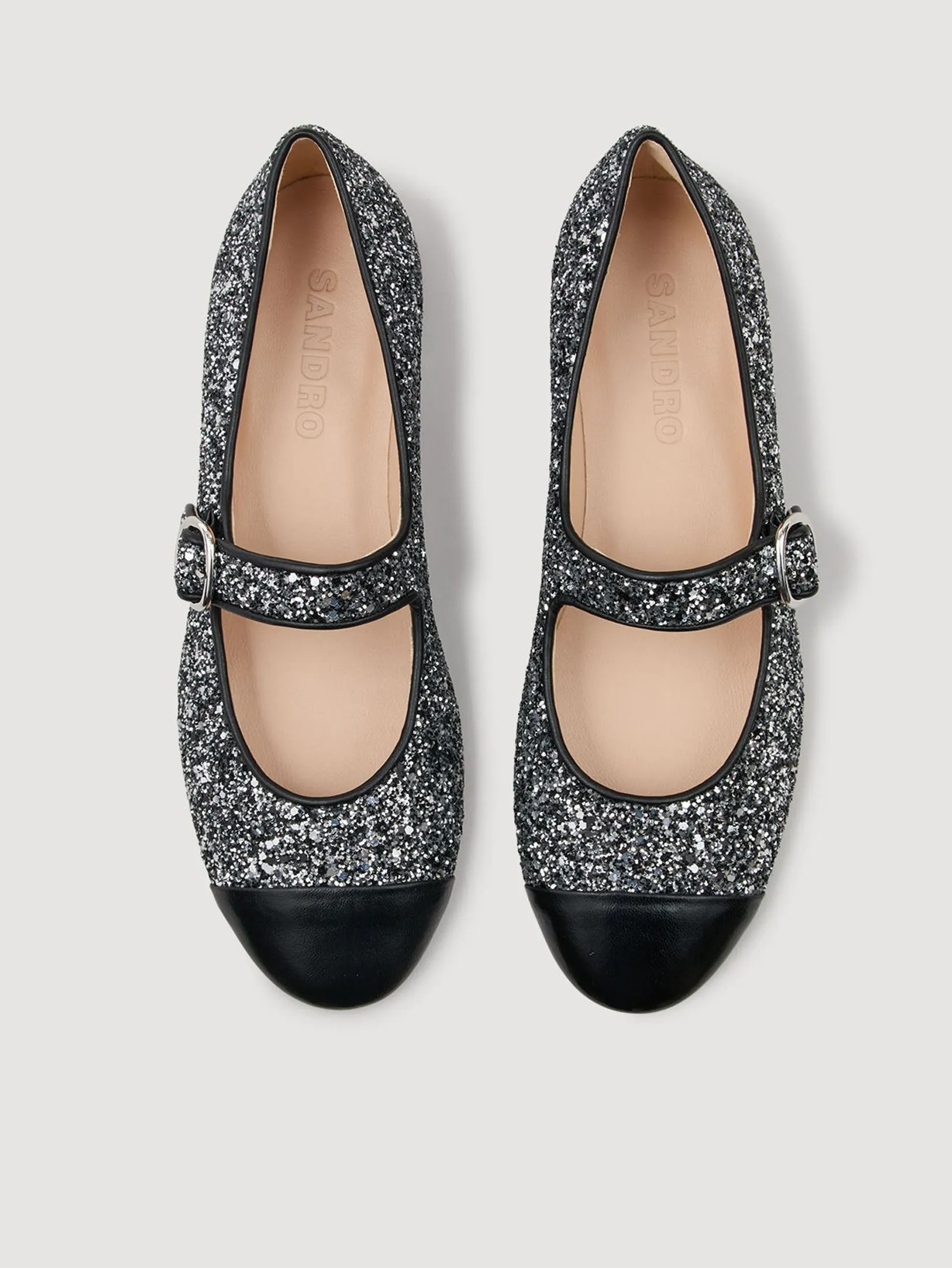 SANDRO Glitter Ballet Flats