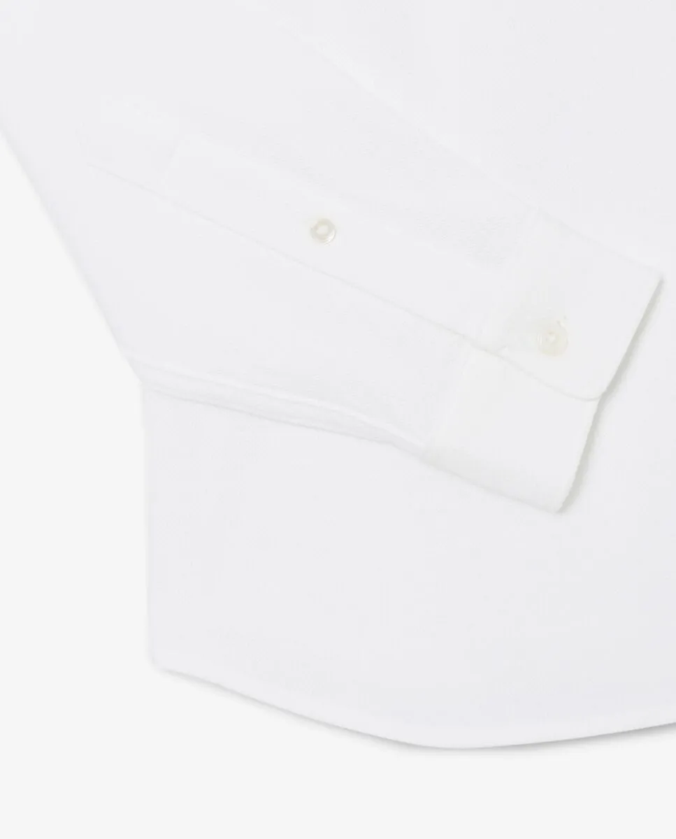 LACOSTE Slim Fit Petit Piqu  Shirt White