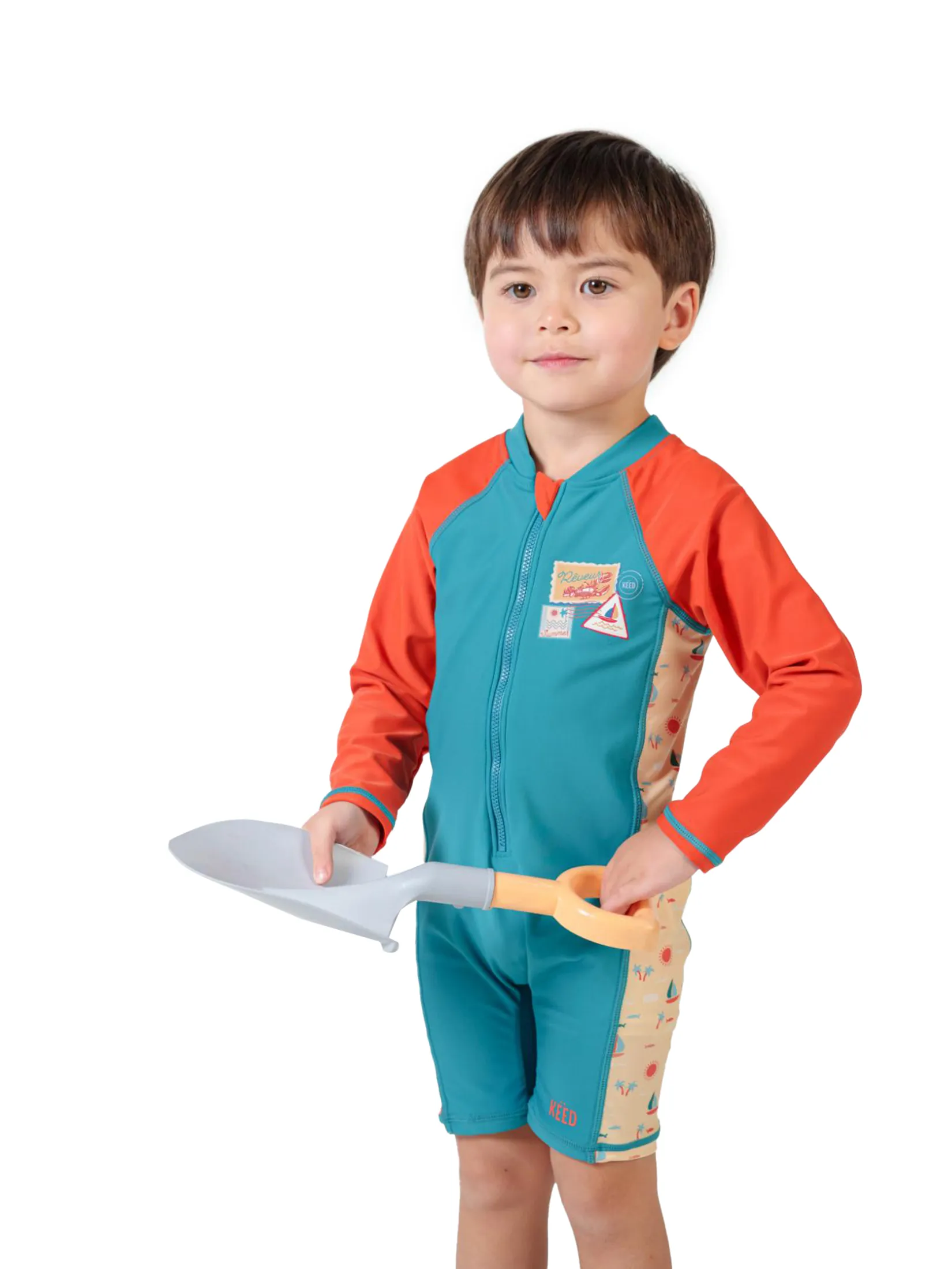 KEED Boy Swimsuit Long Sleeve Sailer Orange