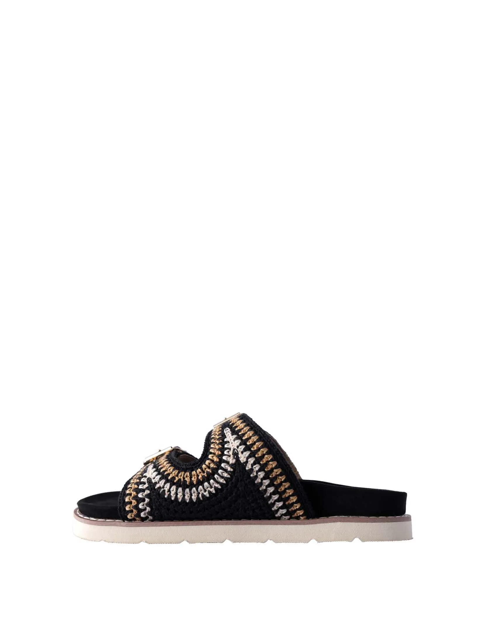 VILLAINS SF KENDRA Women's Platform Flat Sandals BLACK