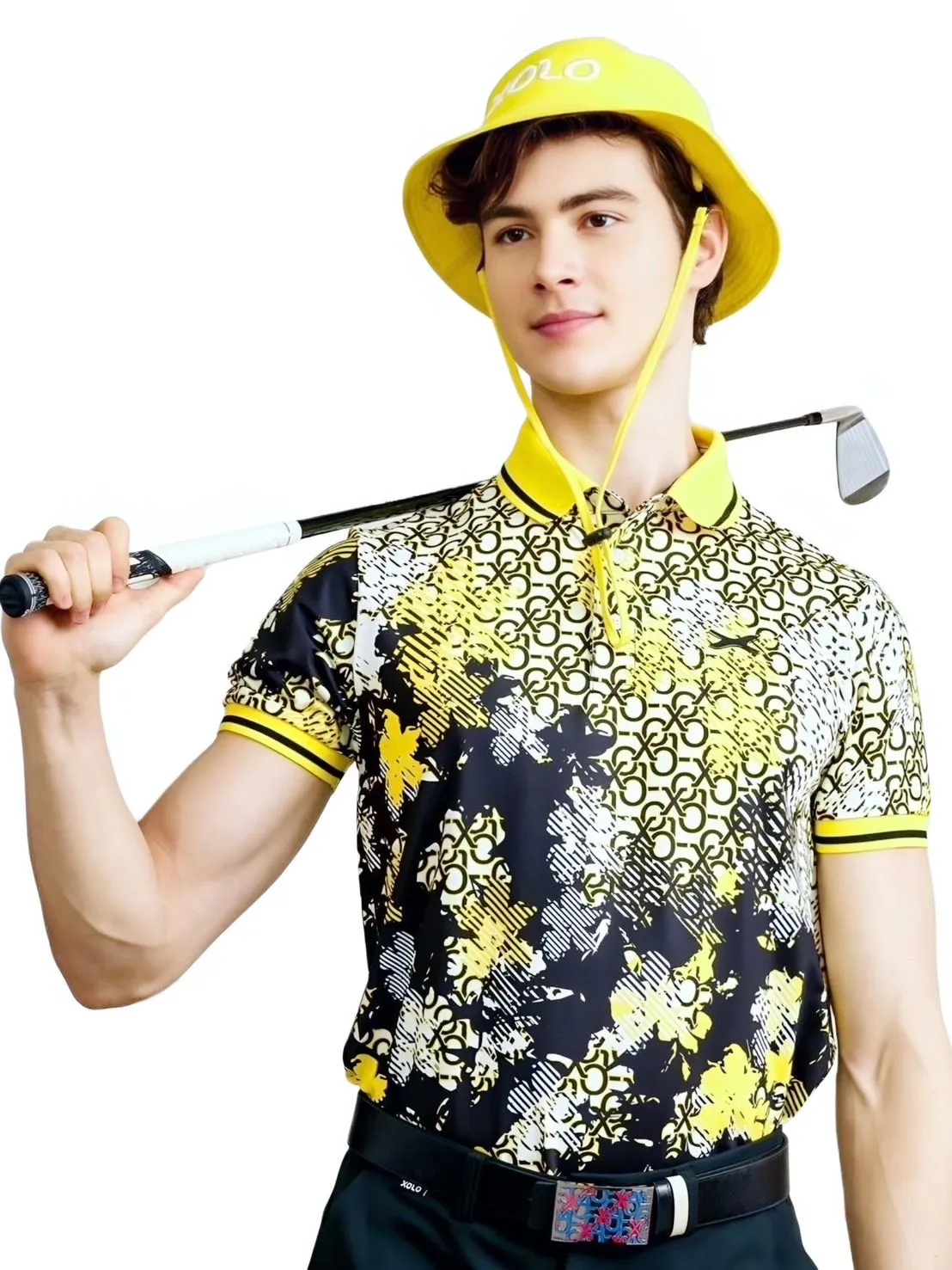 XOLO Yellow FLORAL POLO (040113) Size - 2XL
