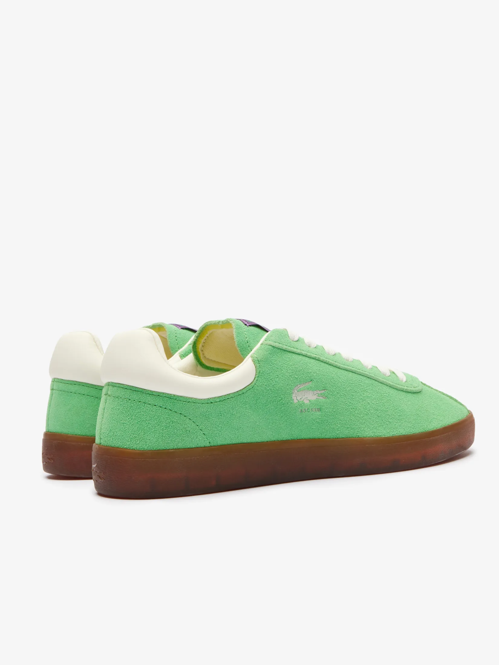 LACOSTE Men’s Baseshot Suede Trainers Green