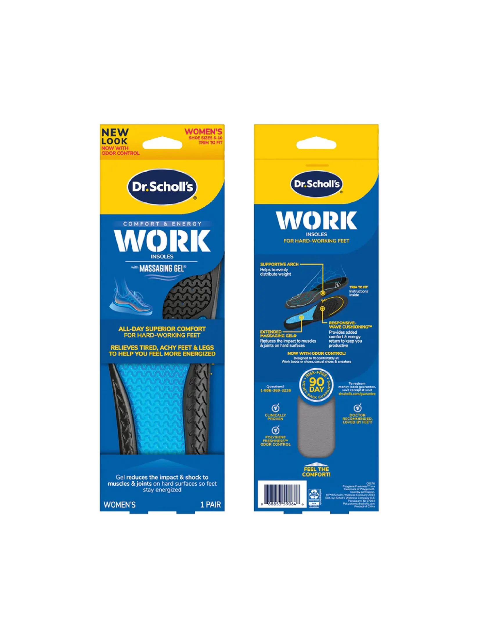 SCHOLL Dr.Scholl's Comfort & Energy Work Insoles with Massaging Gel