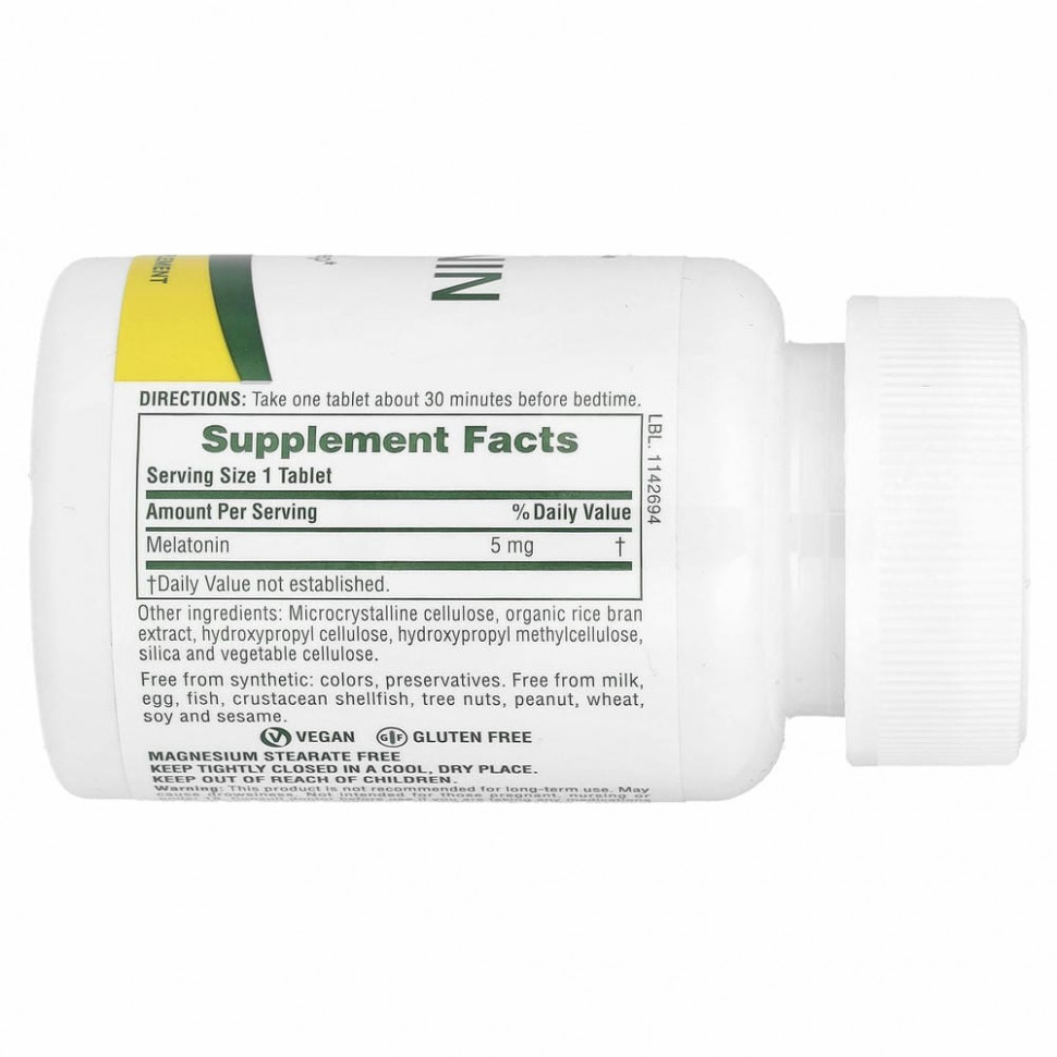 NaturesPlus, Мелатонин, 5 мг, 90 таблеток