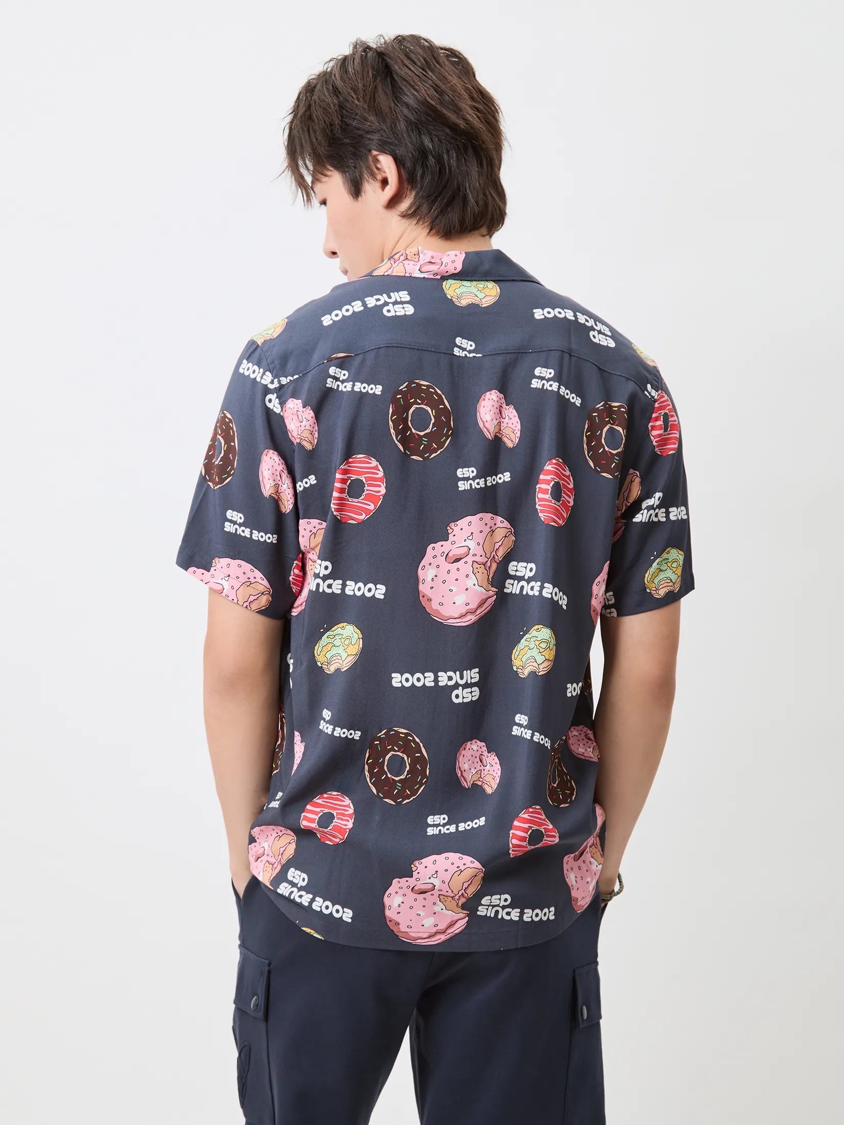 ESP Frenchie Hawii Shirt Man Navy Blue