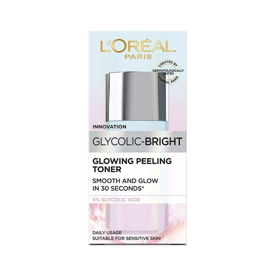 L'Oreal Paris Glycolic-Bright Glowing Peeling Toner 65 Ml. โทนเนอร์ ผิวกระจ่างใส