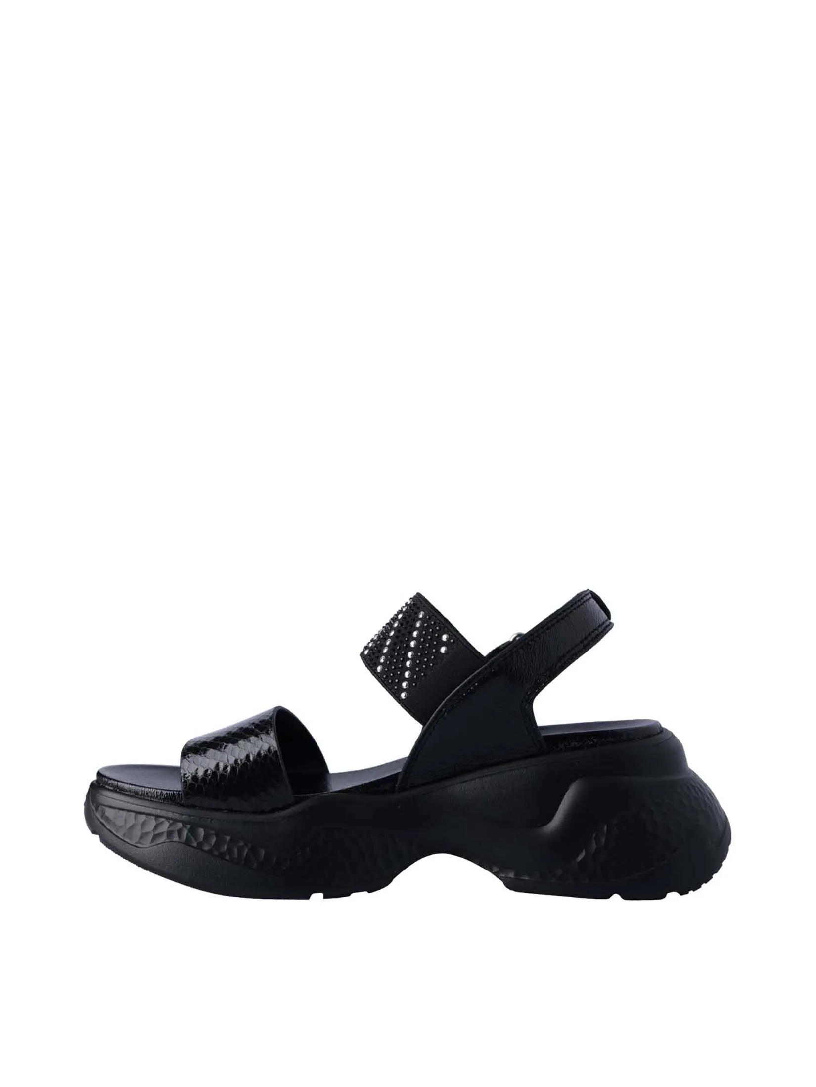 VILLAINS SF GLASSY Women's Platform Heeled Sandals BLACK