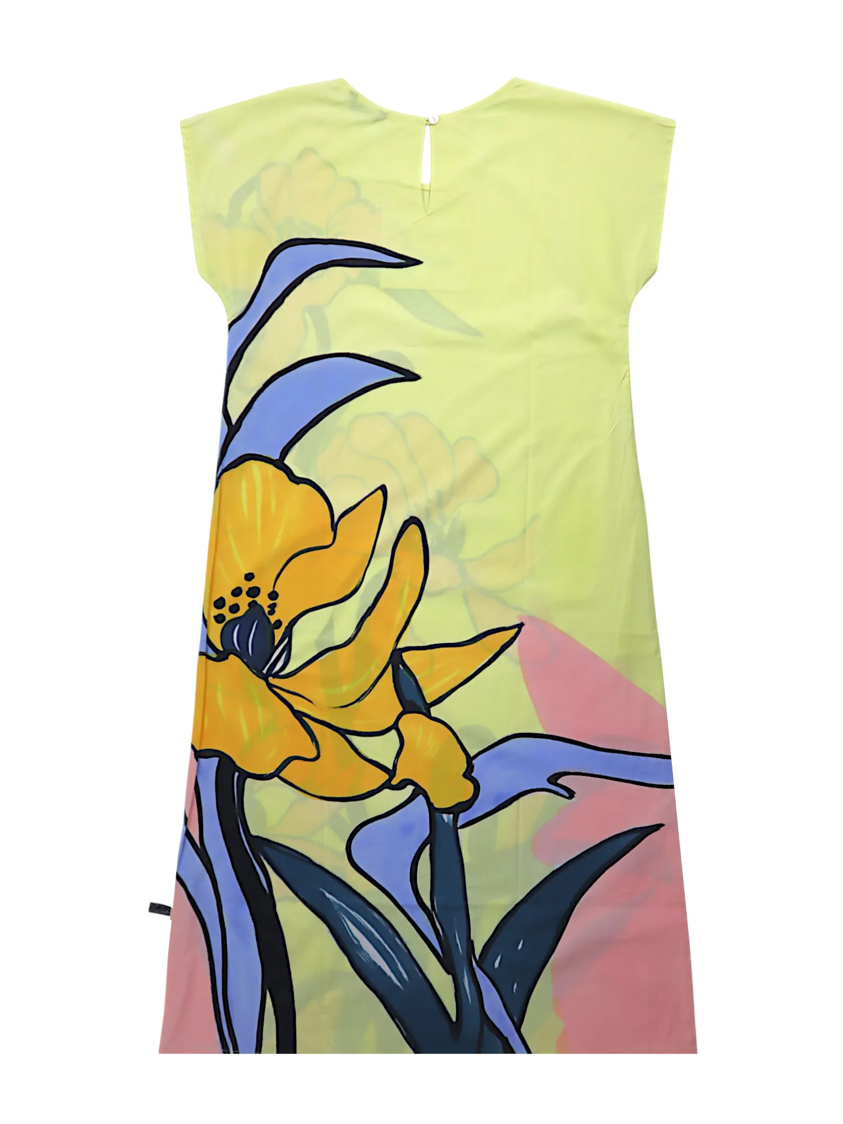 YODYOKO Woman Sleeve Casual Dress - Yellow : Sunshine & Poppies