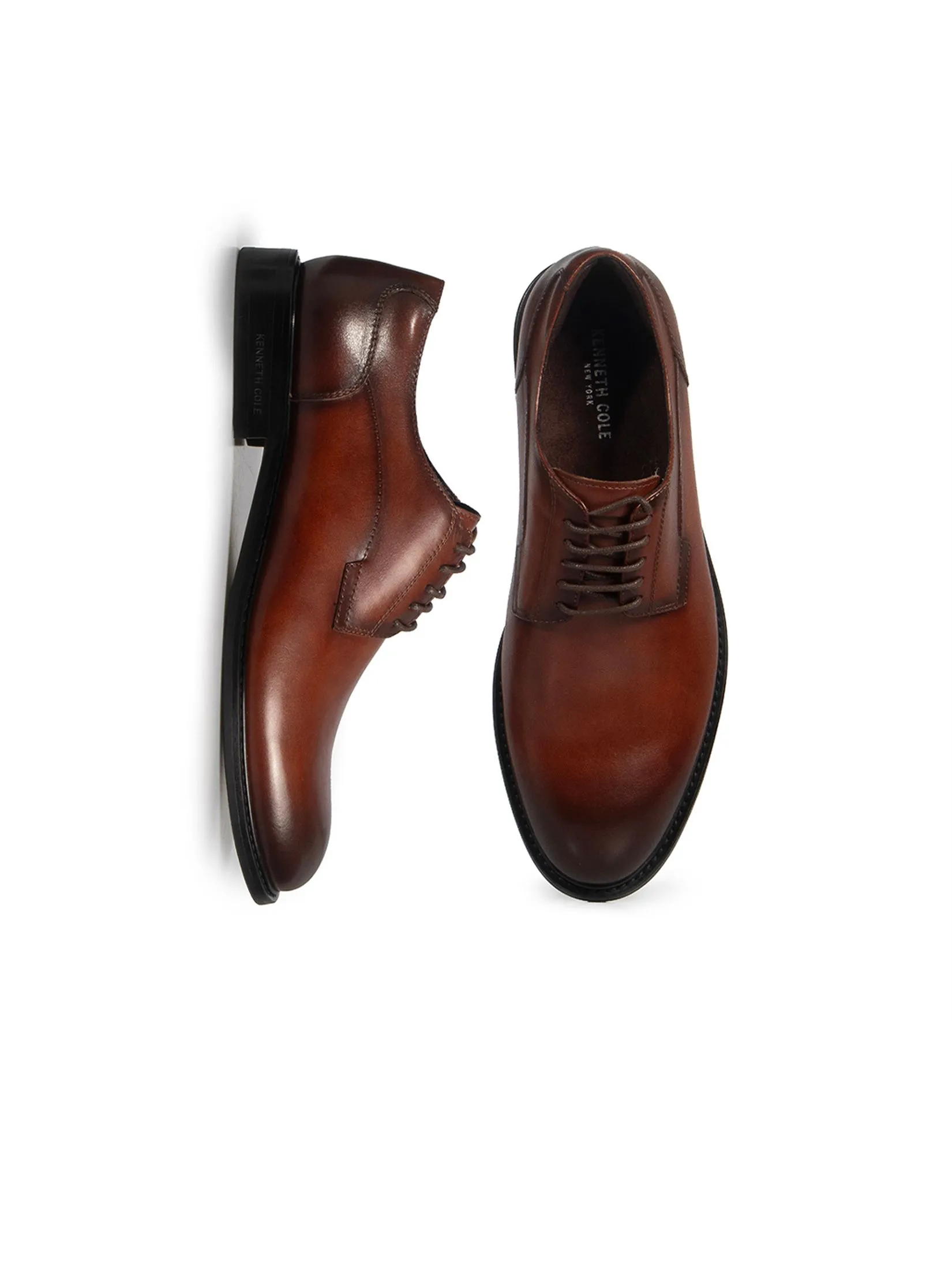 KENNETH COLE MEN DRESS SHOES PHILIP LACE UP  /LIGHT BROWN