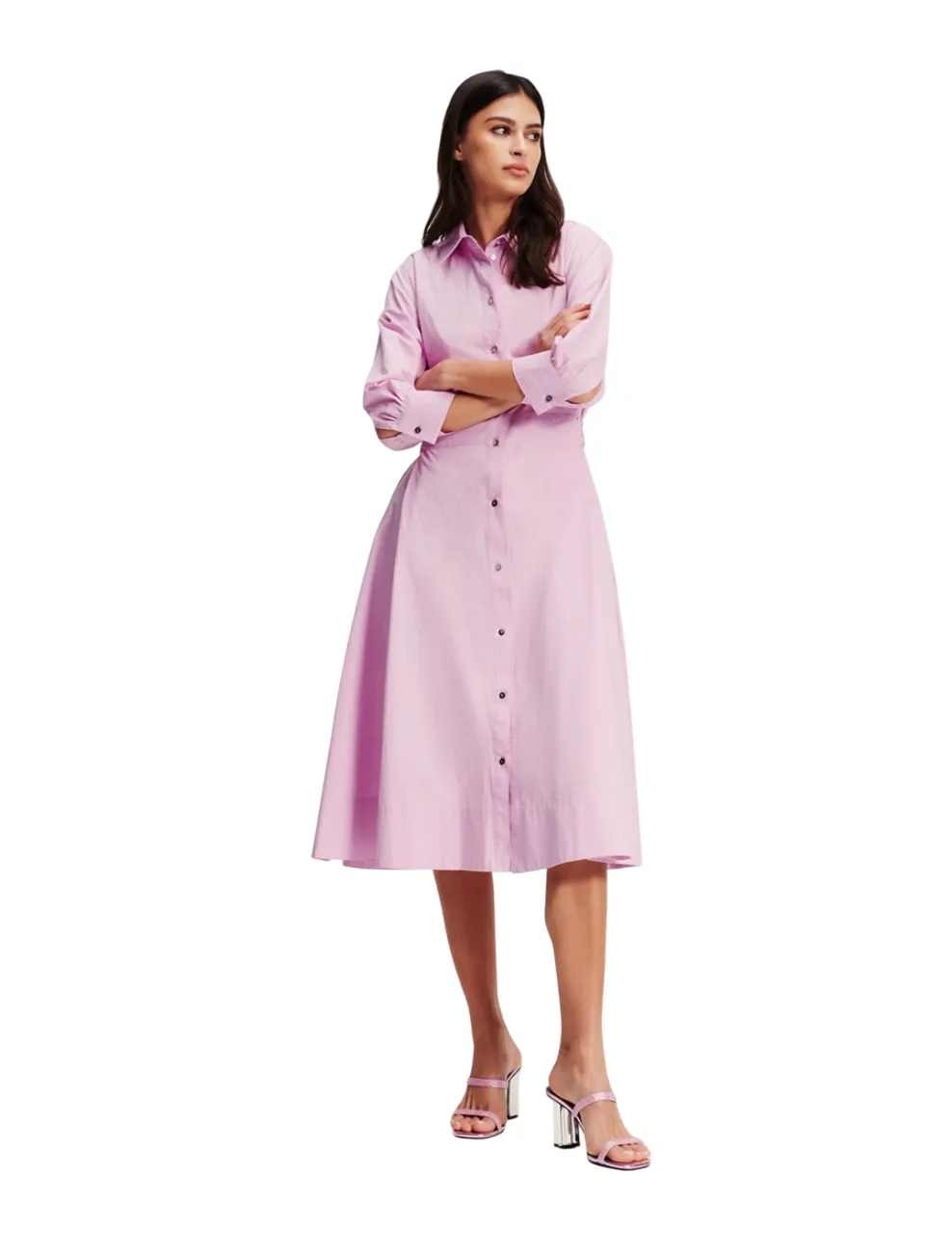 KARL LAGERFELD RTW-1 SHIRT WOMEN DRESS ORCHID BOUQUET