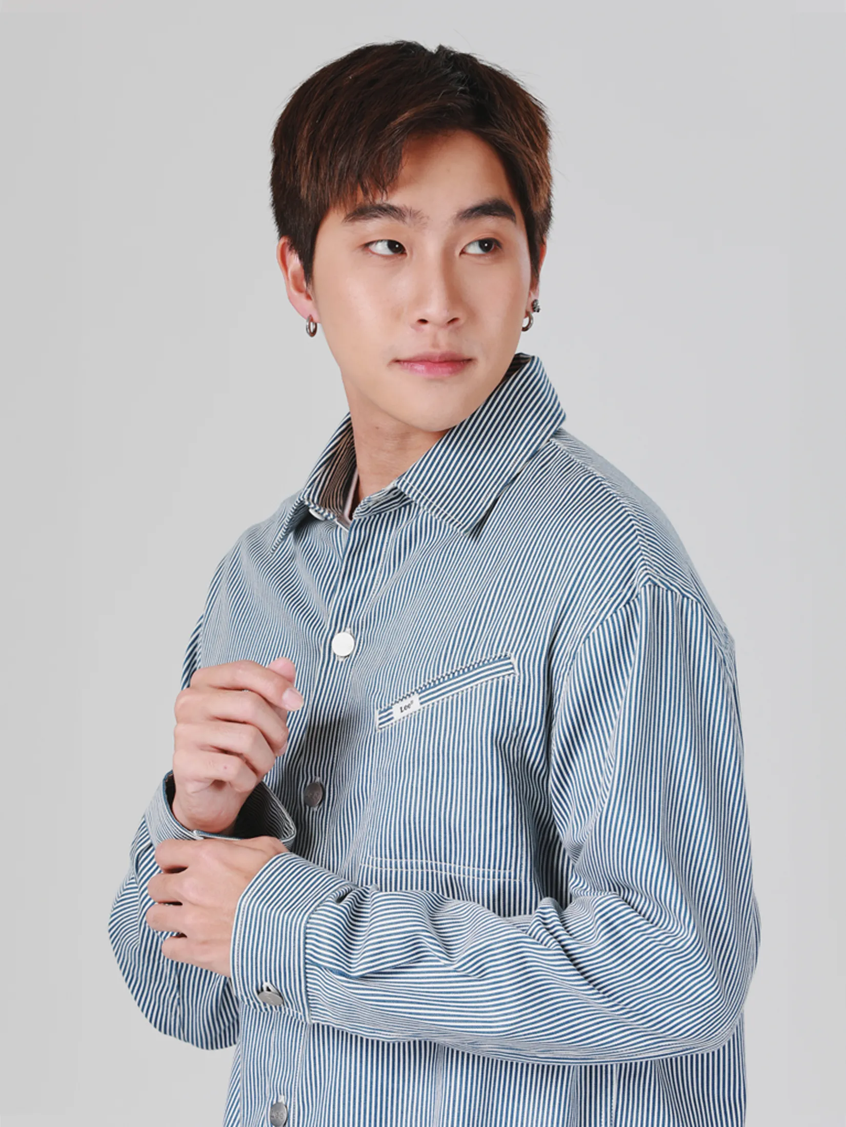 LEE Men s Shirt Long Sleeve Lee Smiley Collection Comfort Fit Blue