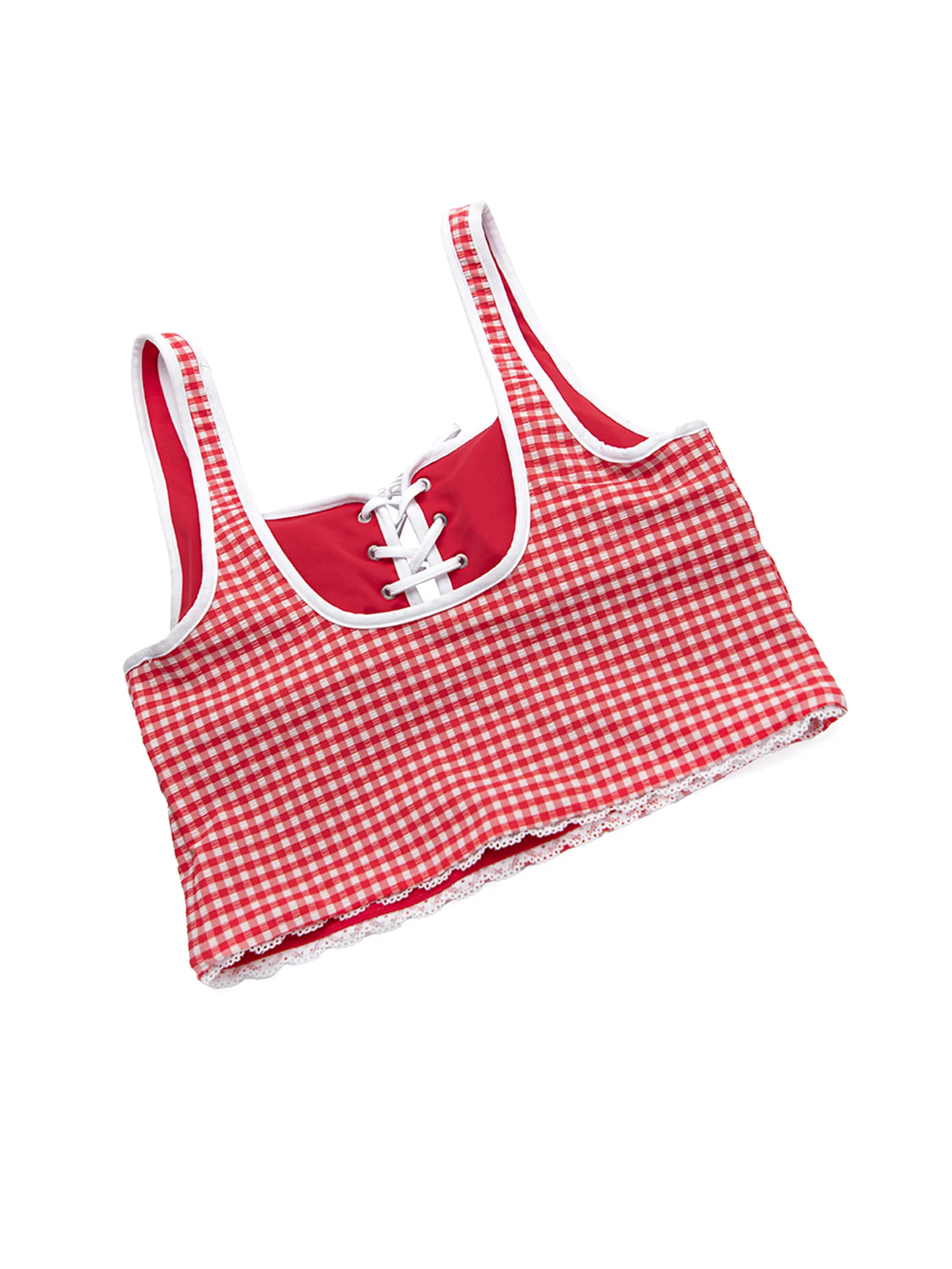 SABINA Sabina x Aprilpoolday Camille Swim Top - Dark Red