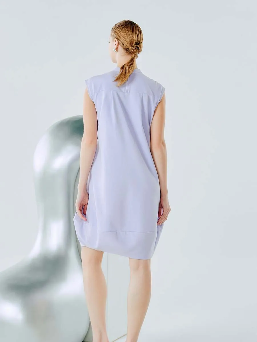 SHAKA Woman Dress Midi Chain Stitch Bollon Purple