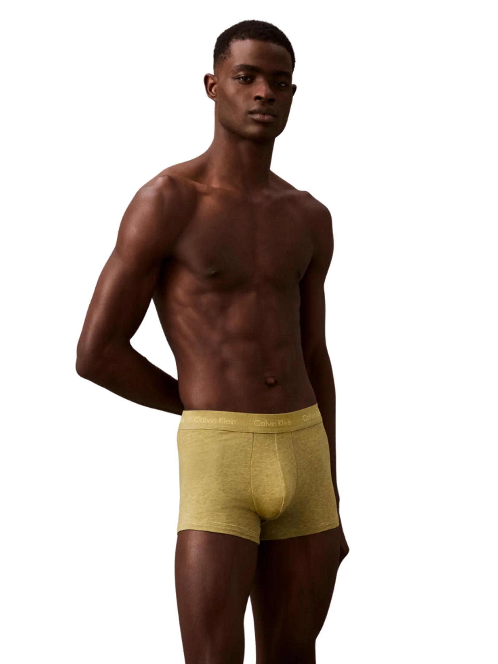 CALVIN KLEIN Men's Icon Cotton Stretch Trunk Yellow