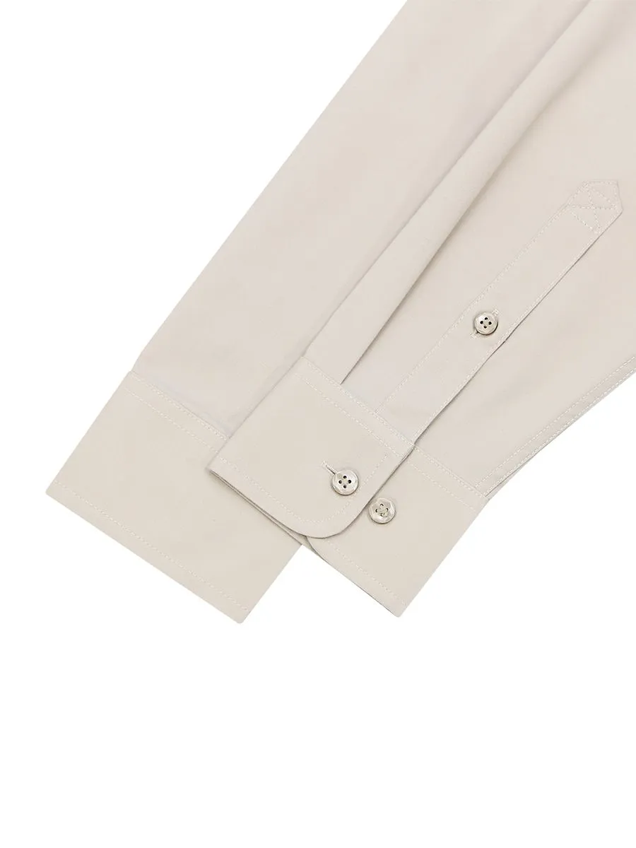 GIORDANO Men's Twill Easy Care Shirts   Cockle Shell khaki