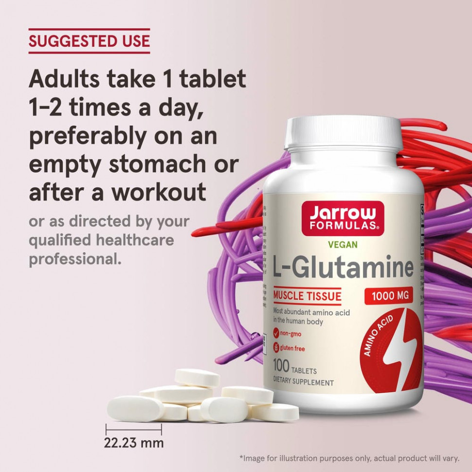Jarrow Formulas, L-глутамин, 1000 мг, 100 таблеток