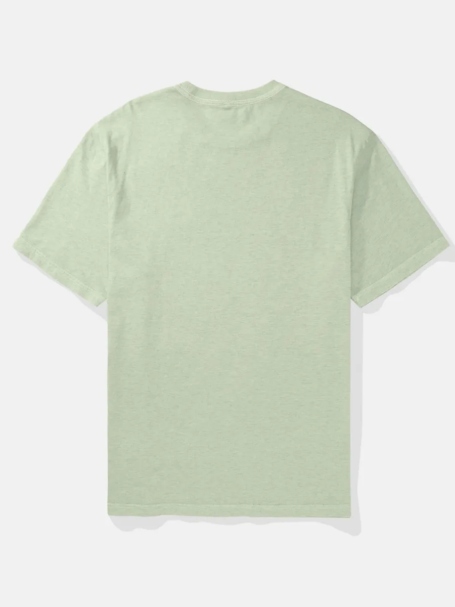 AMERICAN EAGLE MEN G SS SP1 OVERDYE GROUP SET IN TEE- PGD HTHR + SERIOUSLY SOFT 395 TEAL