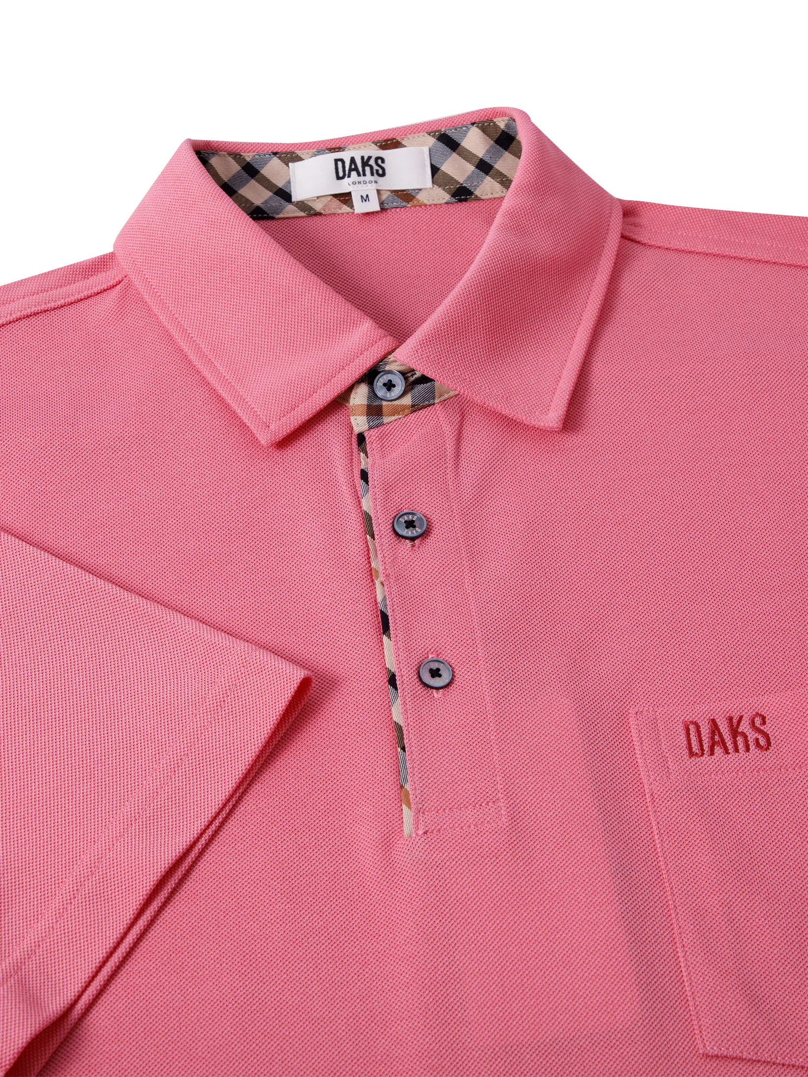 DAKS Men  Short Sleeve Polo Regular Fit Pink