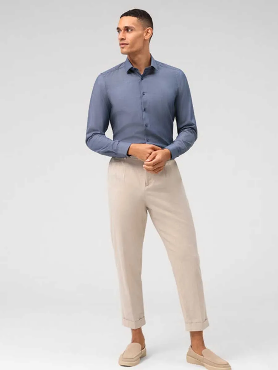 OLYMP MEN SHIRT LONG SLEEVES BUSINESS SHIRT BODY  FIT EASY IRON  NAVY BLUE