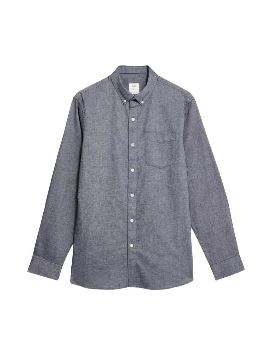 MARKS & SPENCER Men Shirt Pure Cotton Oxford SA_Chambray