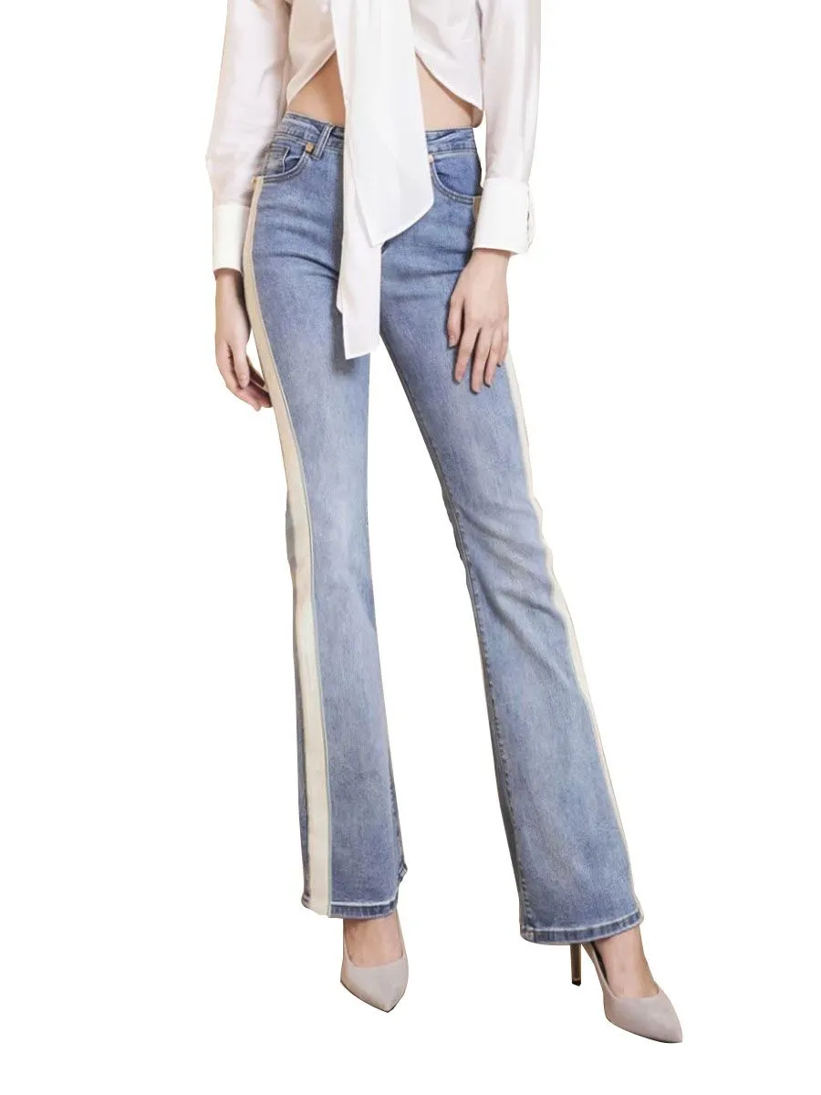 THEA BY THARA Trim-Detailed Wide-Leg Jeans Blue Size - 4 US