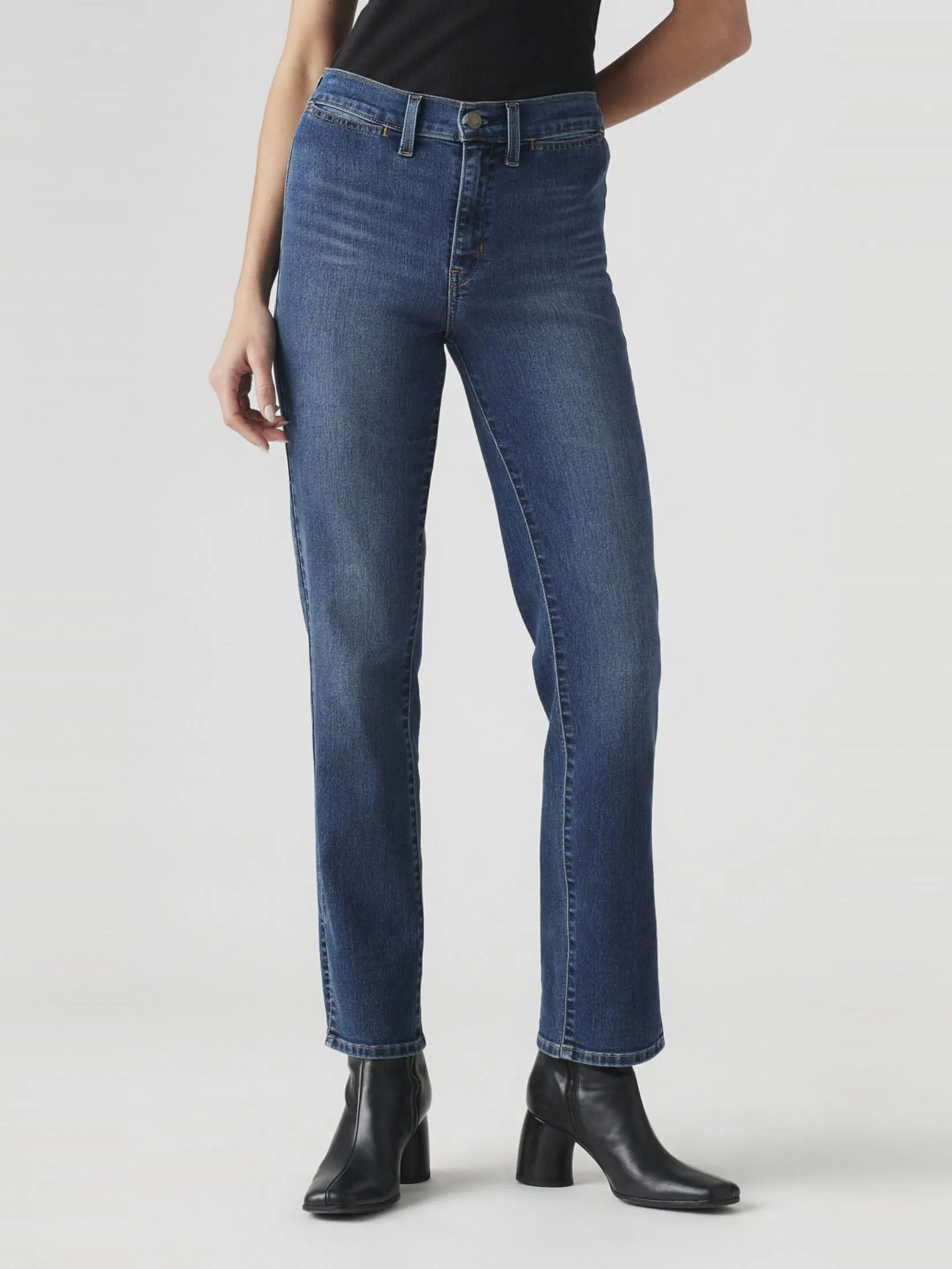 LEVI'S Women's Tailored 724 Straight Jeans Deep Blue