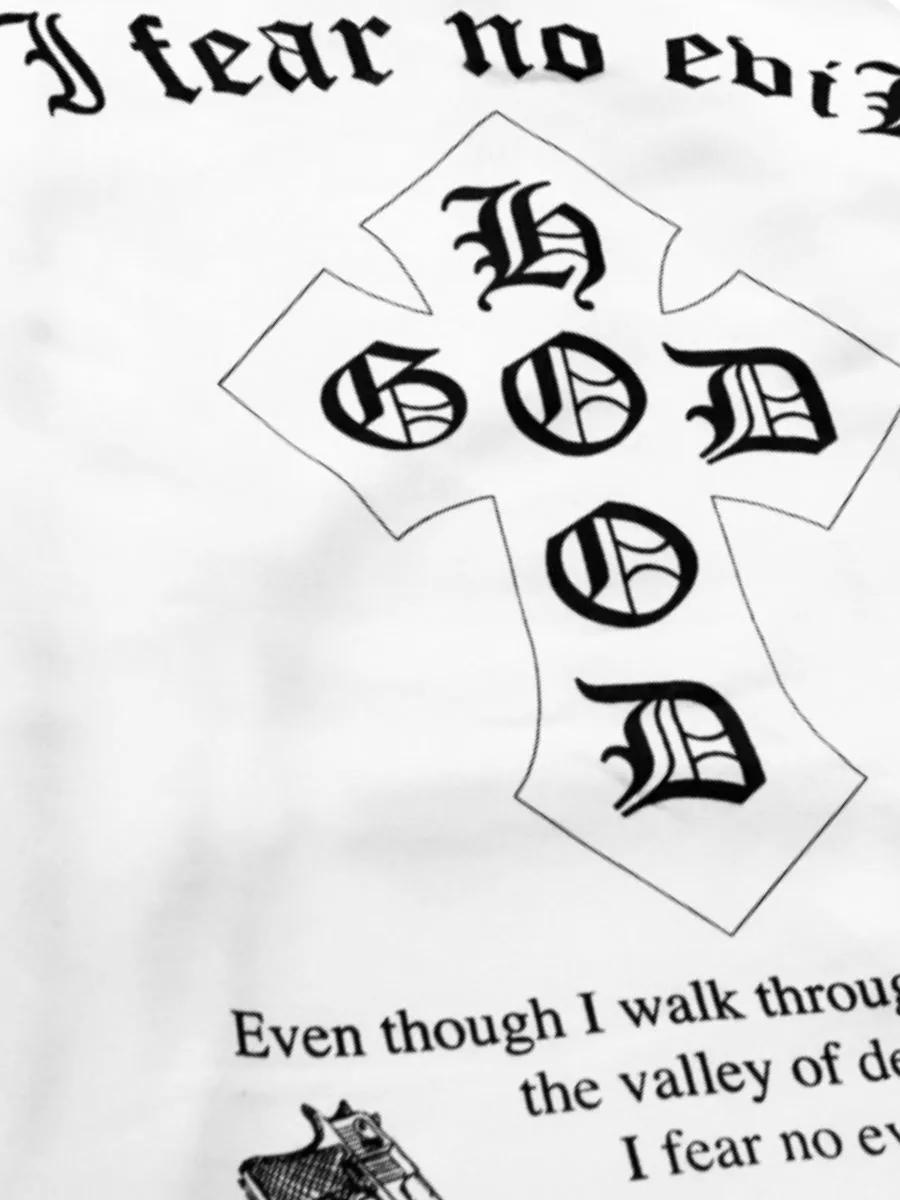 TZ WORLDWIDE Men HOODIE TZ I FEAR NO EVIL White/BLACK