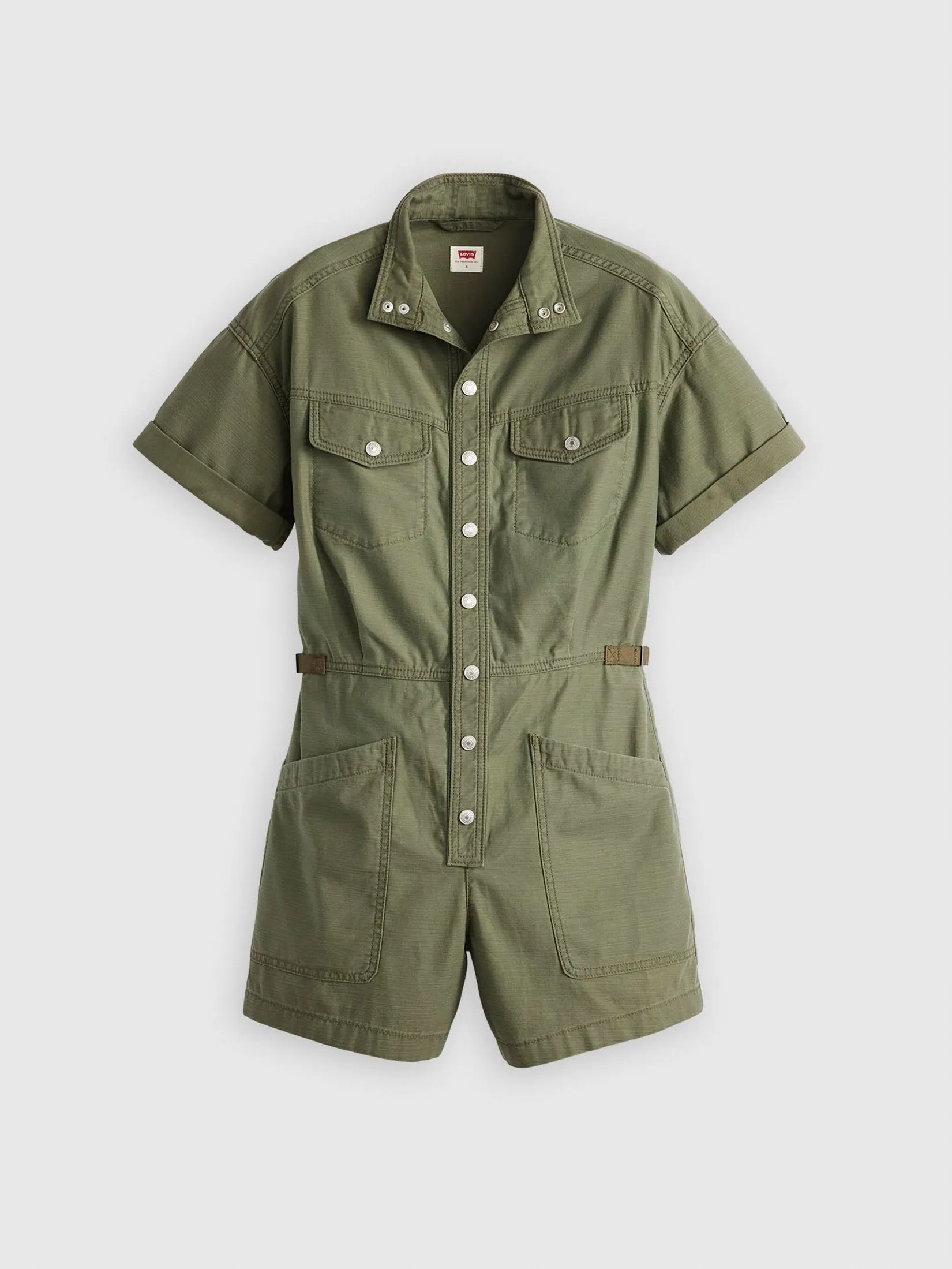 LEVI'S Women's Short-Sleeve Surplus Romper Green