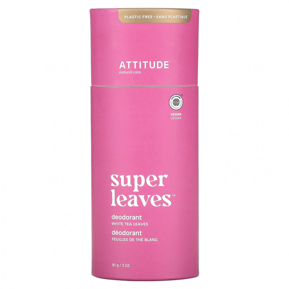 ATTITUDE, Super Leaves, дезодорант, листья белого чая, 85 г (3 унции) - ATT-11997-Без запаха