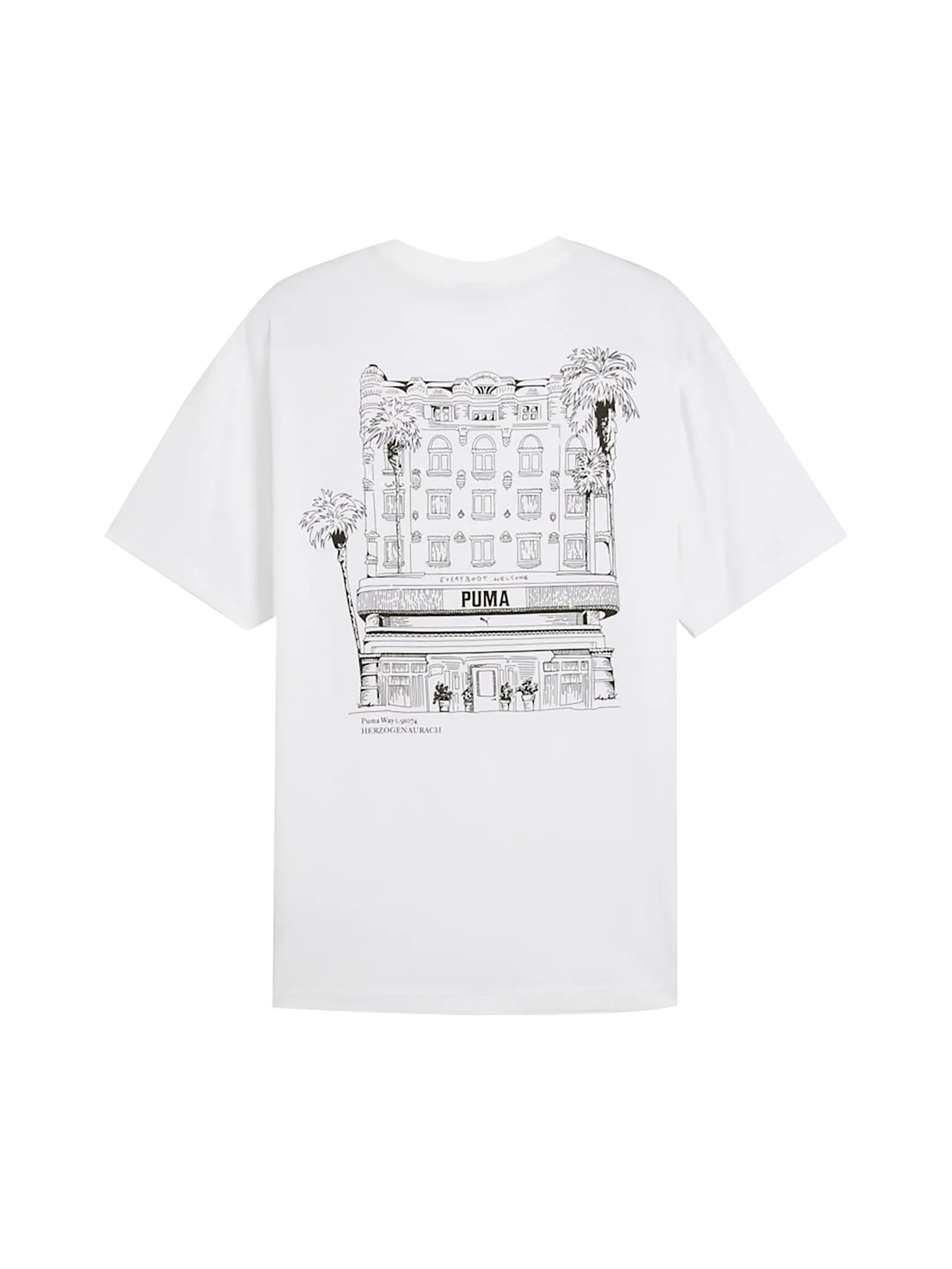PUMA Men T-Shirt Graphics Hotel Relaxed Puma White