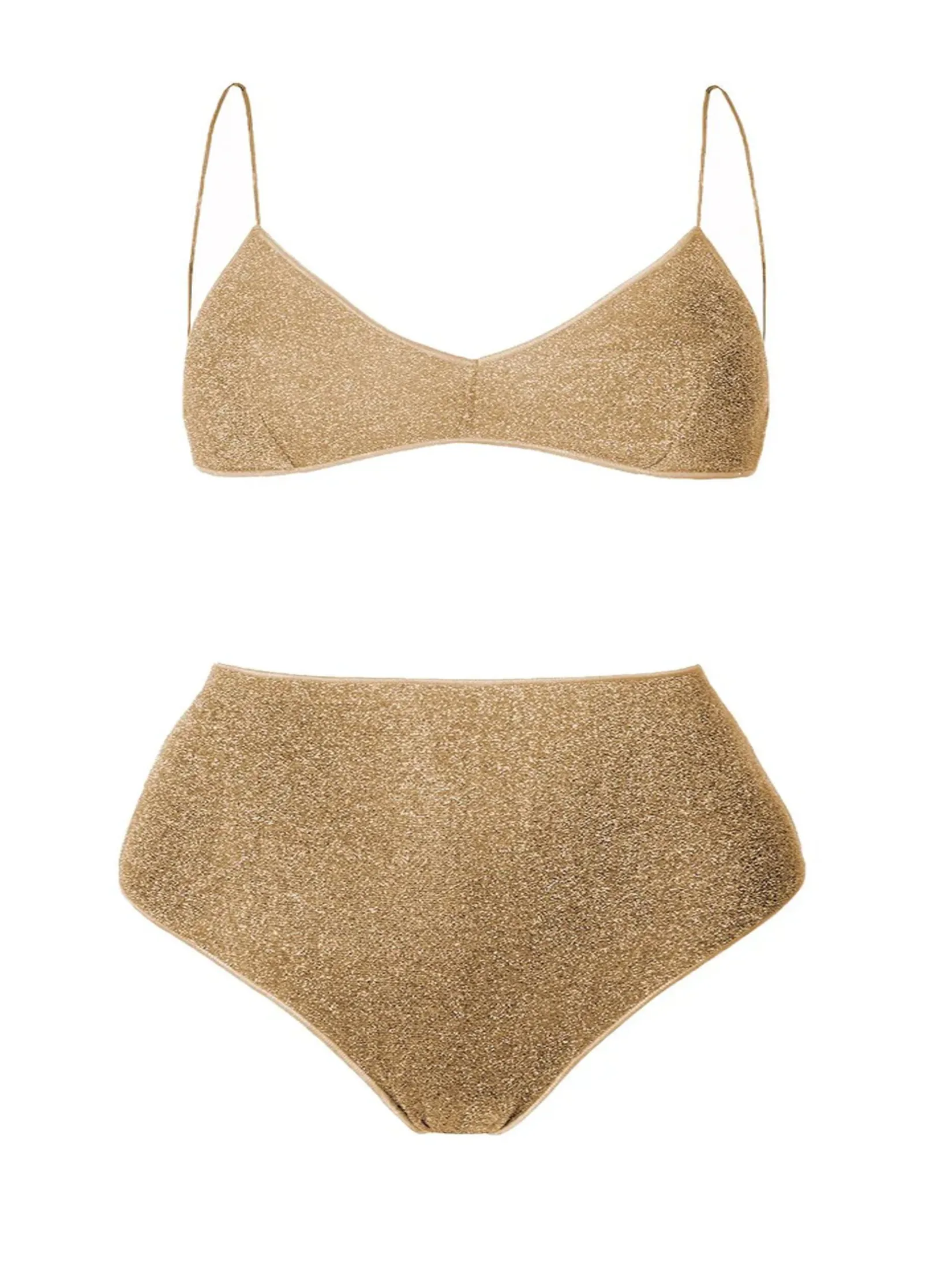 OSEREE LUMIERE BRA HIGH WAISTED IN GOLD