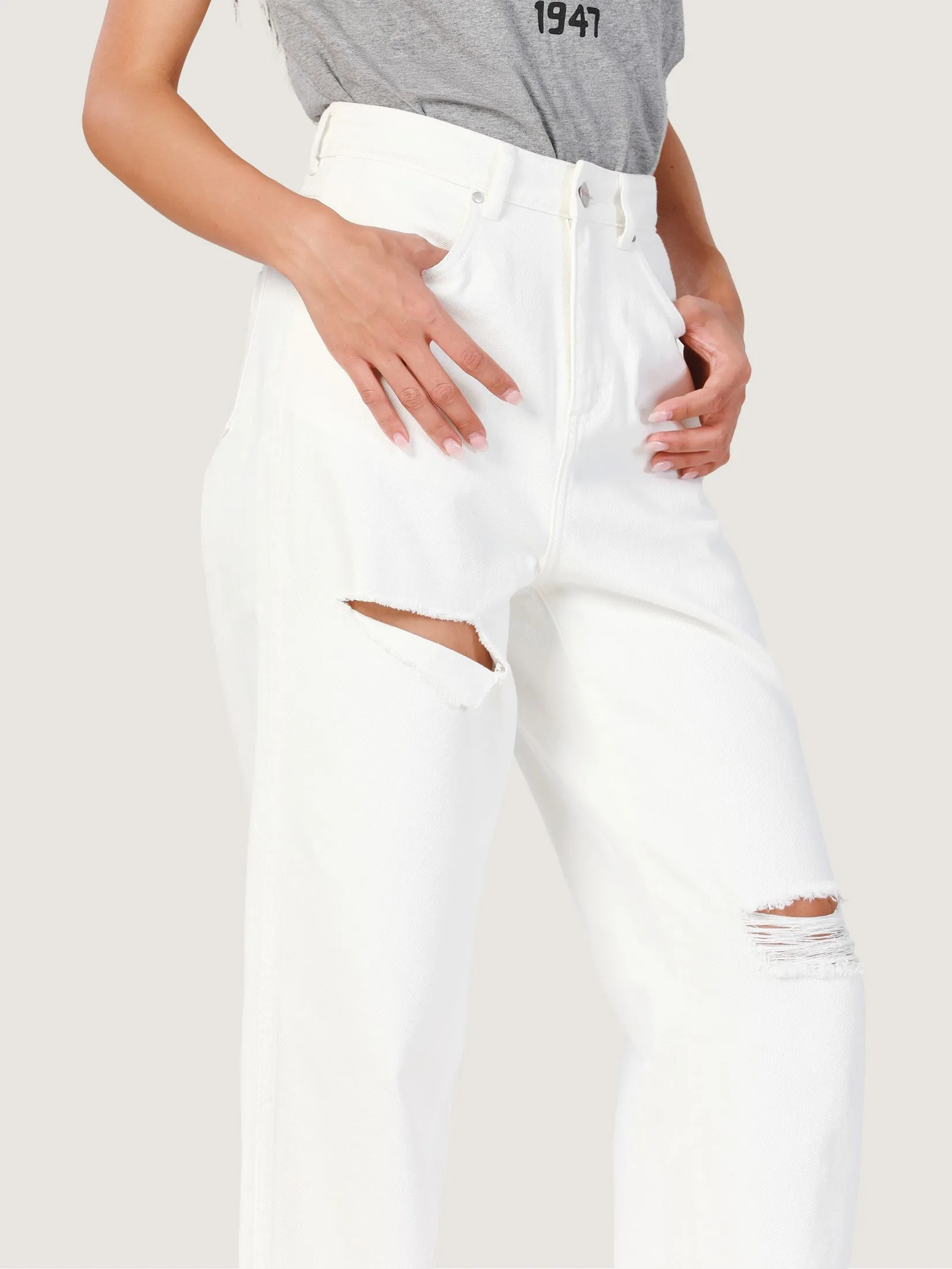 WRANGLER Women's Jeans Everyday with Wrangler Collection High Loose Fit Off-White