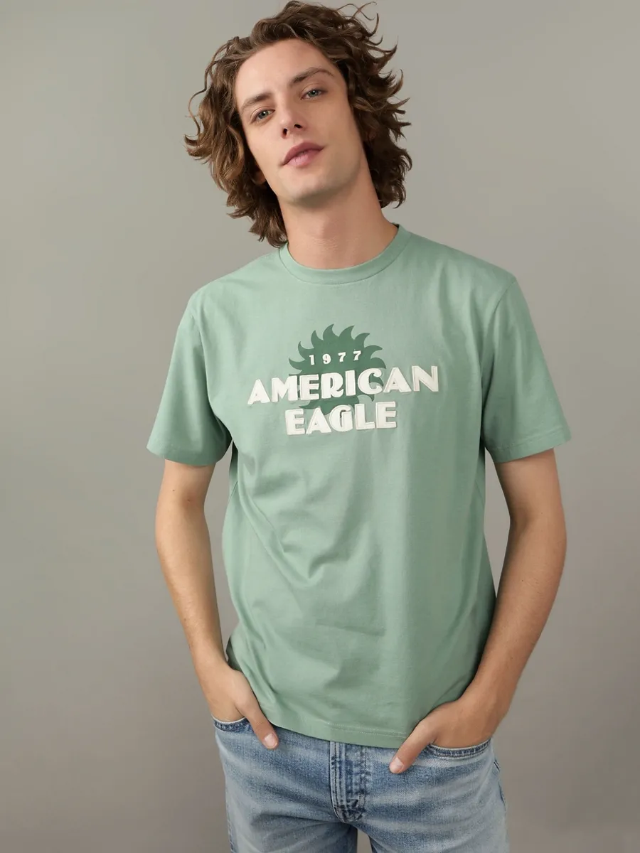 AMERICAN EAGLE MEN G SS SUM 2 OMNI SET IN TEE- PC DYE + SERIOUSLY SOFT WASH 343 DRIED SAGE