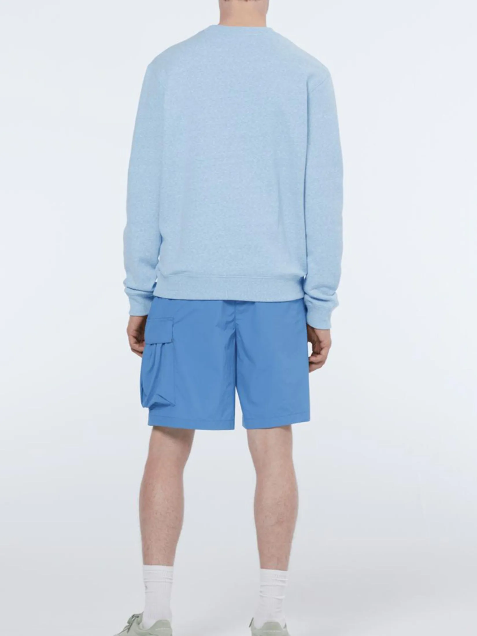 SCOTCH&SODA Men Cargo Short Lightweight Nylon Relaxed Fit Lake Blue