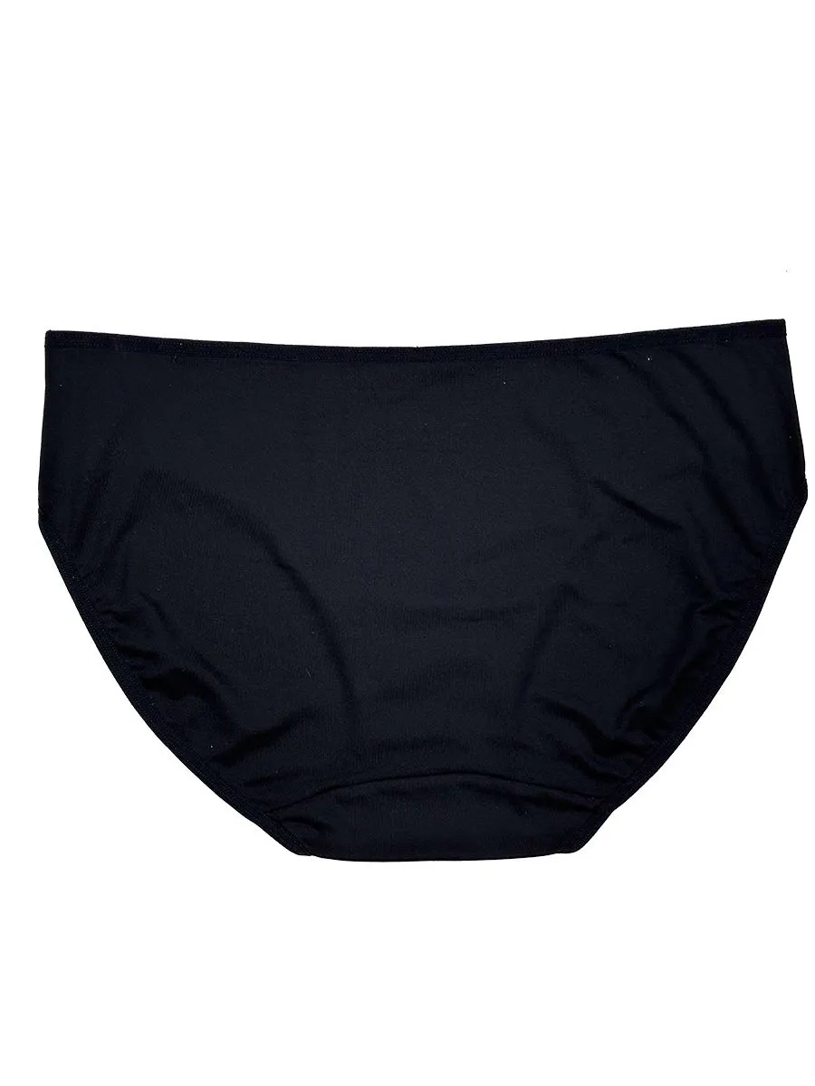ELLE LINGERIE Women Bikini Lowrise Panties LU2867 - Black