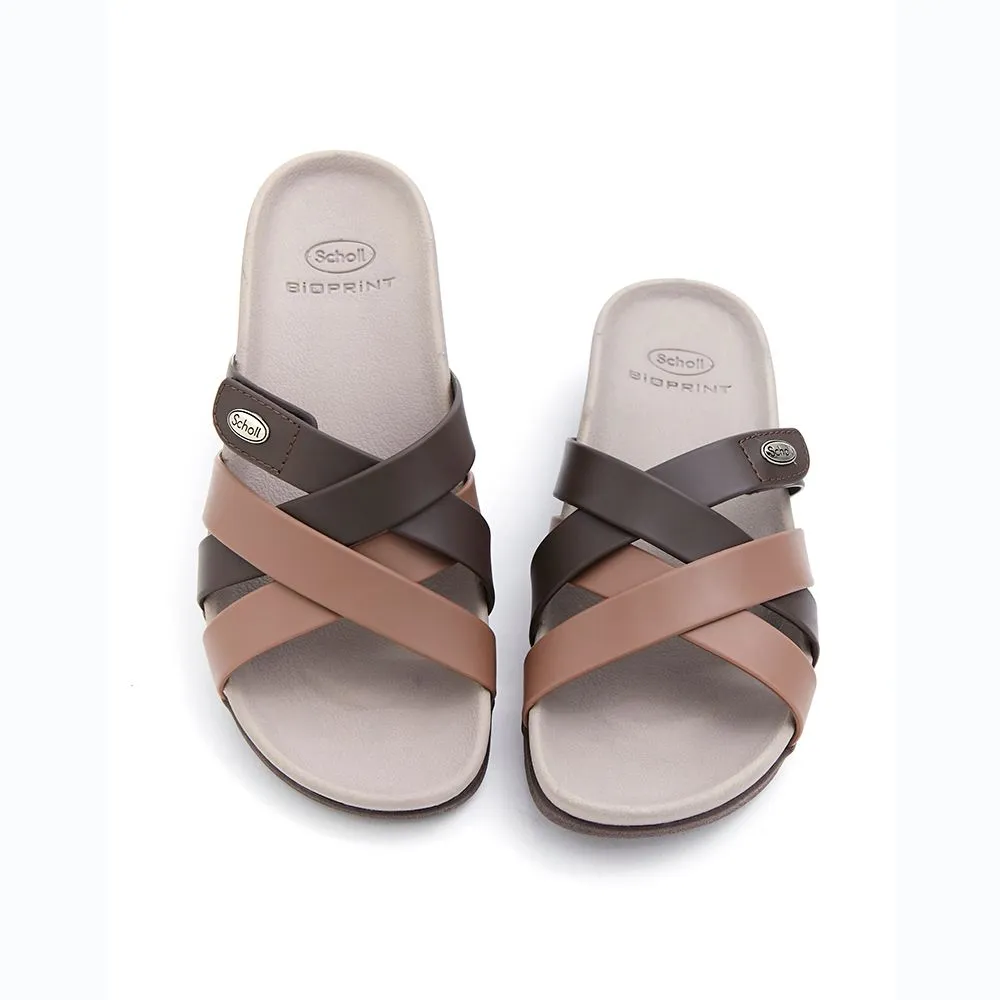 SCHOLL Cocoa/Almond Slide Sandals - Percy